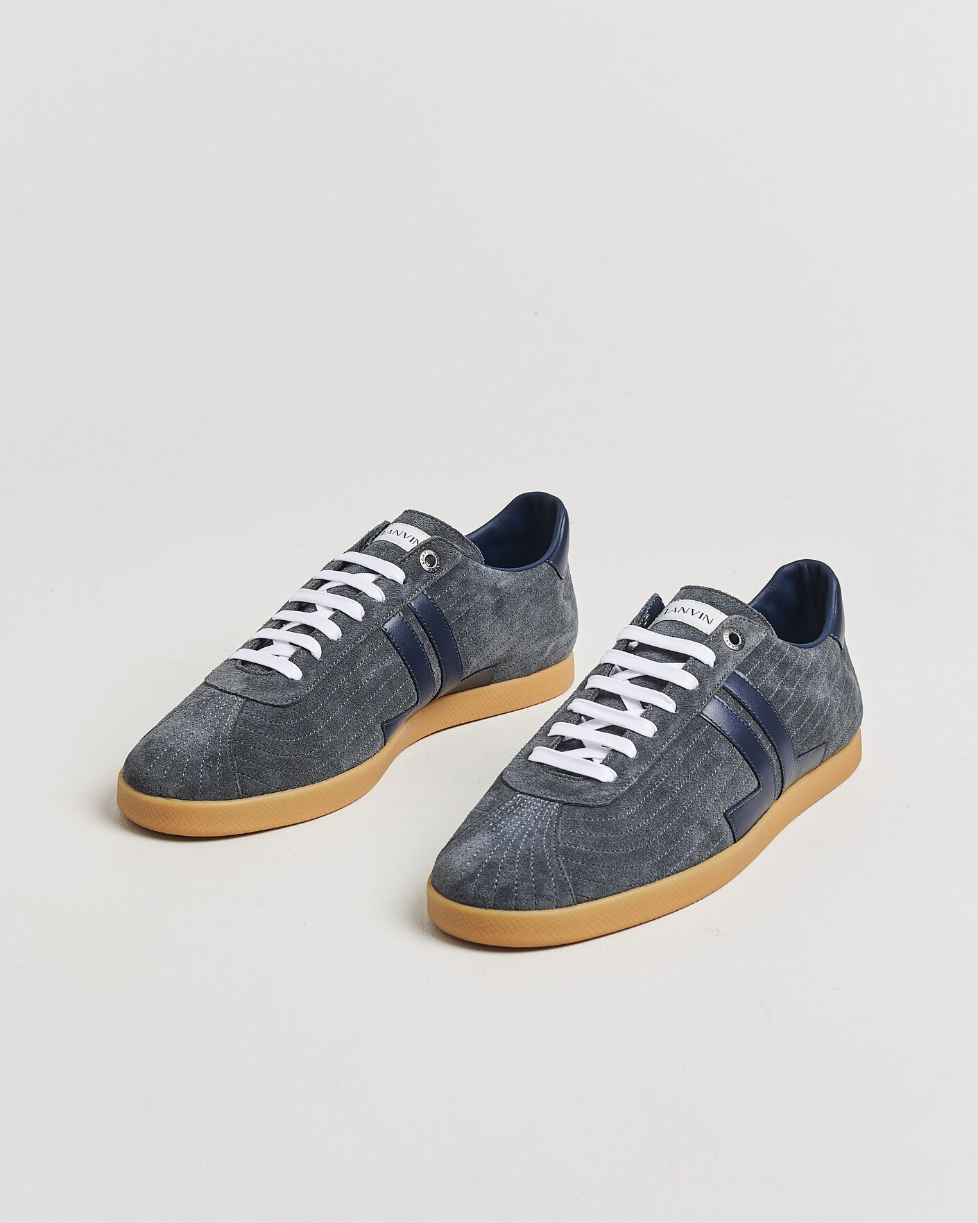 Herre | Sneakers | Lanvin | Glen Leather Sneakers Grey/Navy
