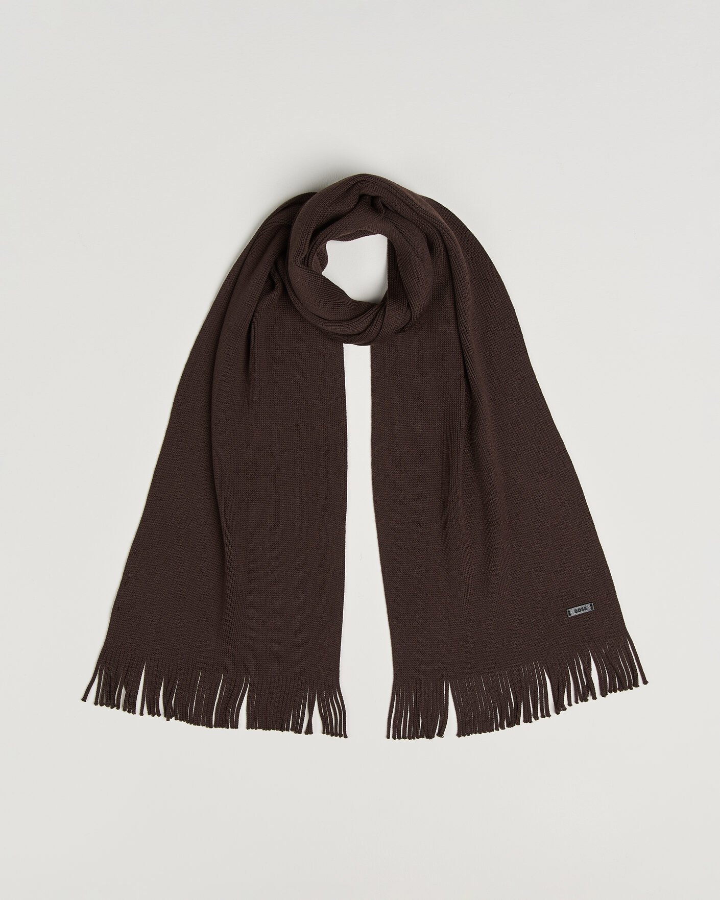 Herre | Skjerf | BOSS BLACK | Albas Wool Scarf Dark Brown