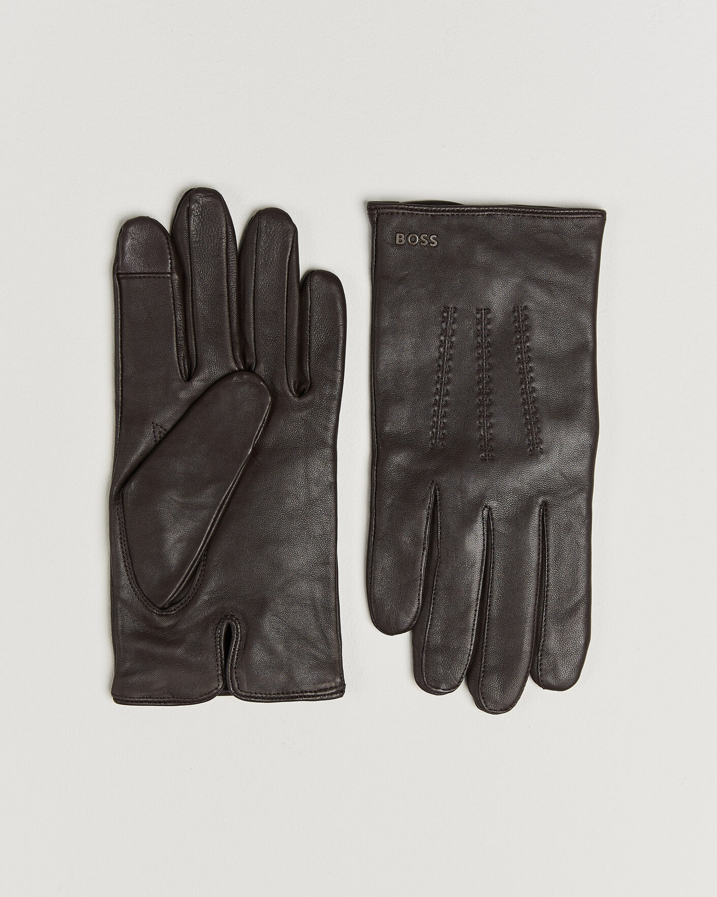 Herre | Hansker | BOSS BLACK | Hainz Leather Glove Dark Brown