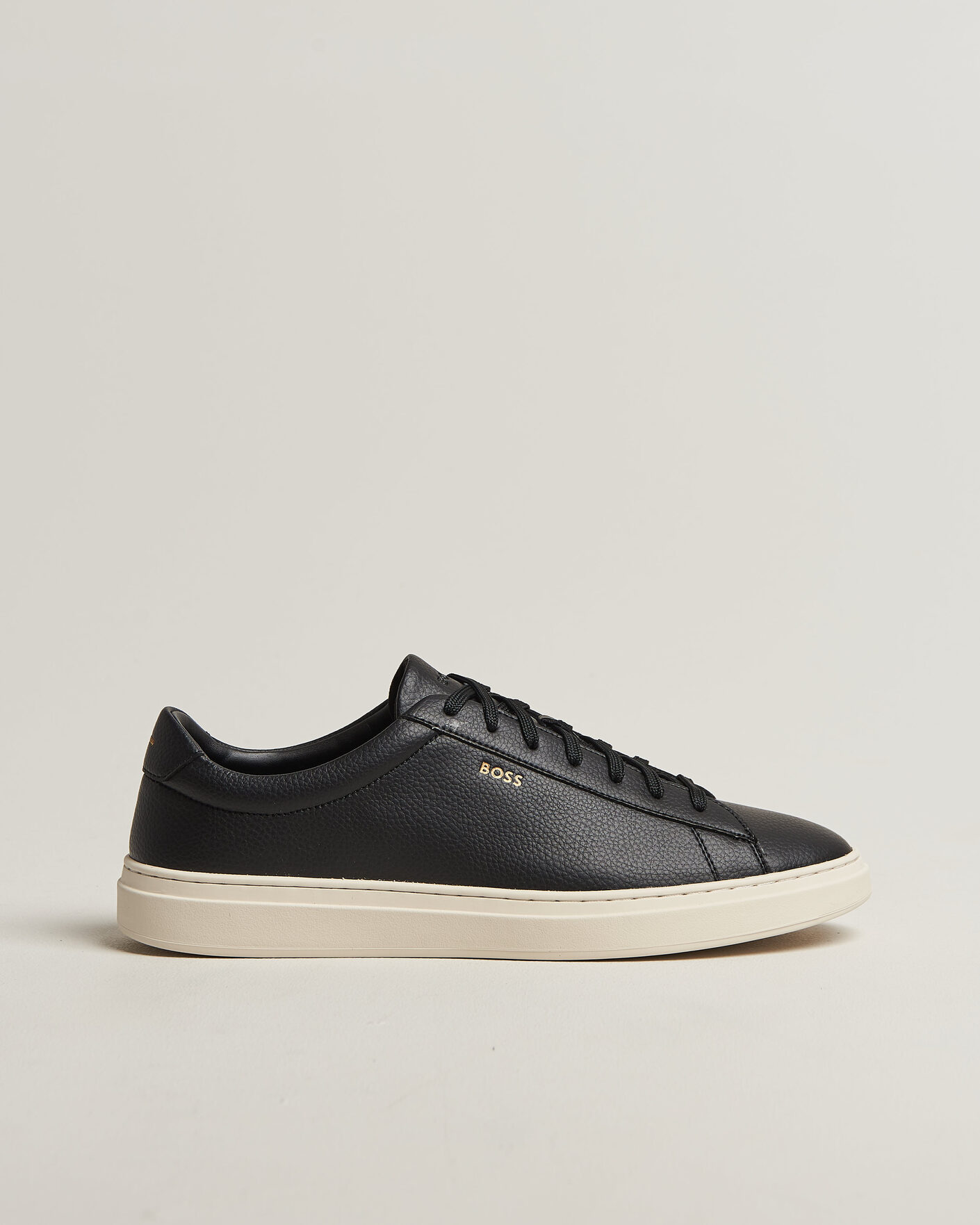 Herre | Sneakers | BOSS BLACK | Kieran Grained Leather Sneaker Black