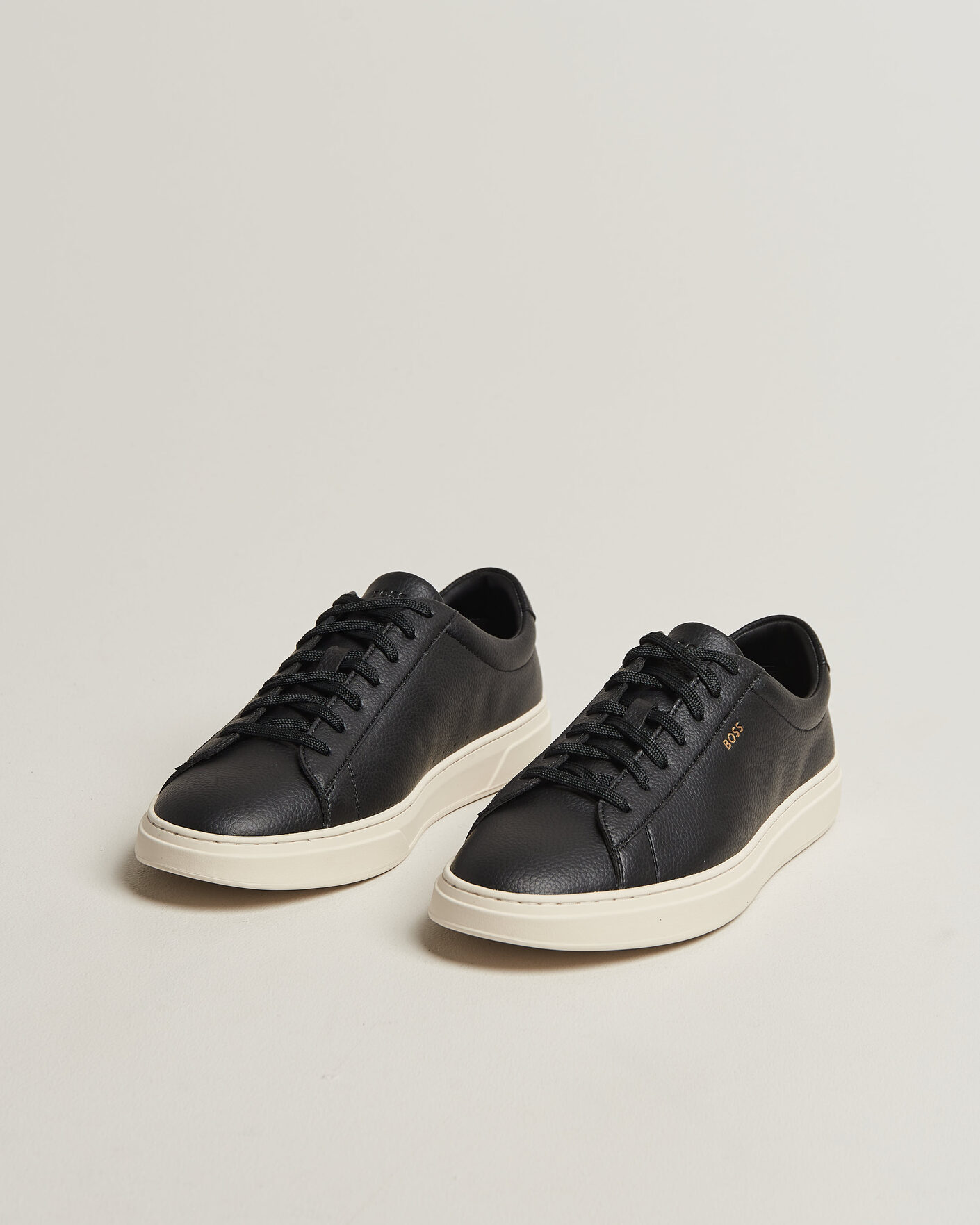 Herre | Sneakers | BOSS BLACK | Kieran Grained Leather Sneaker Black