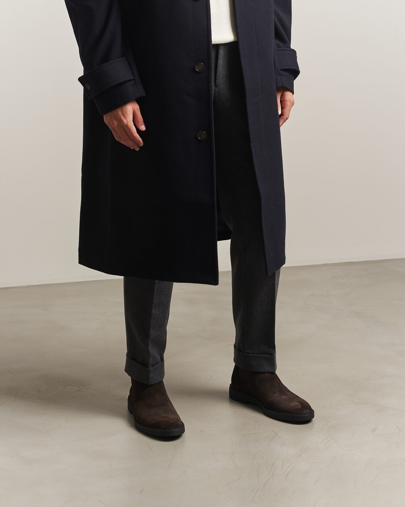 Herre | Støvler | BOSS BLACK | Calev Suede Chelsea Boot Dark Brown