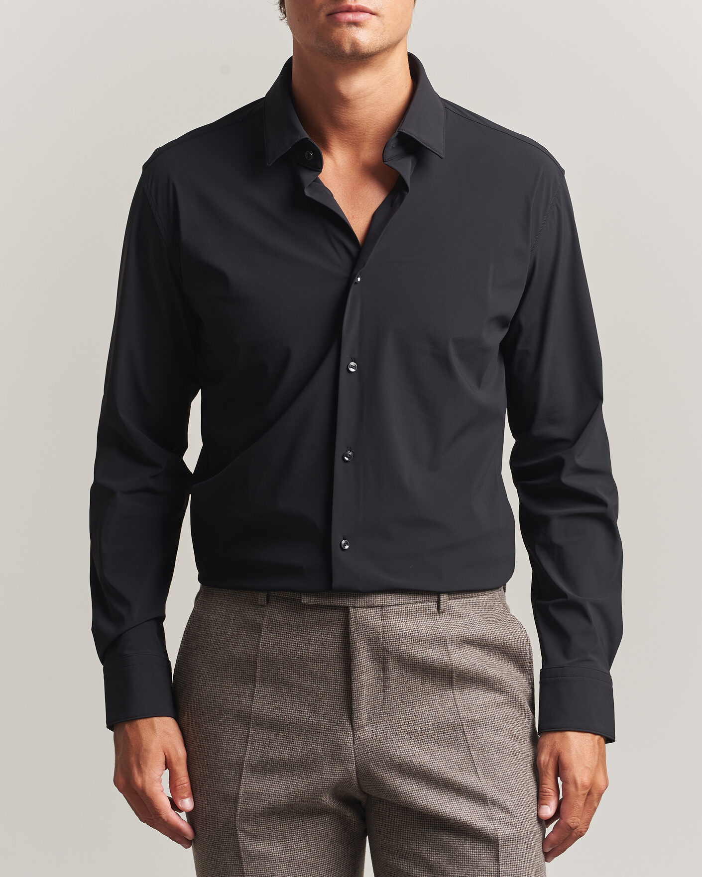 Herre | Skjorter | BOSS BLACK | Hank 4-Way Stretch Shirt Black