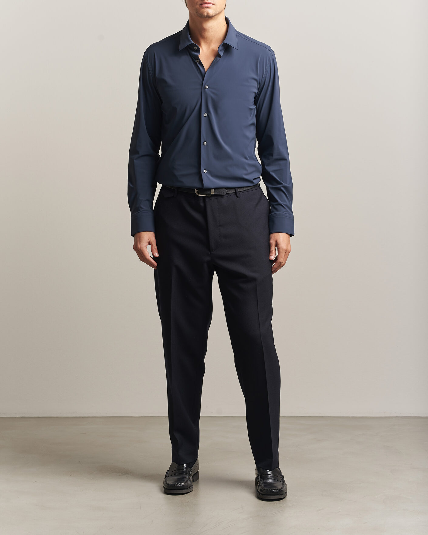 Herre | Skjorter | BOSS BLACK | Hank 4-Way Stretch Shirt Dark Blue