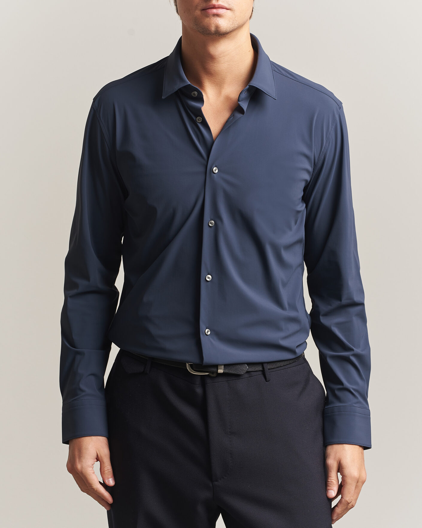 Herre | Skjorter | BOSS BLACK | Hank 4-Way Stretch Shirt Dark Blue