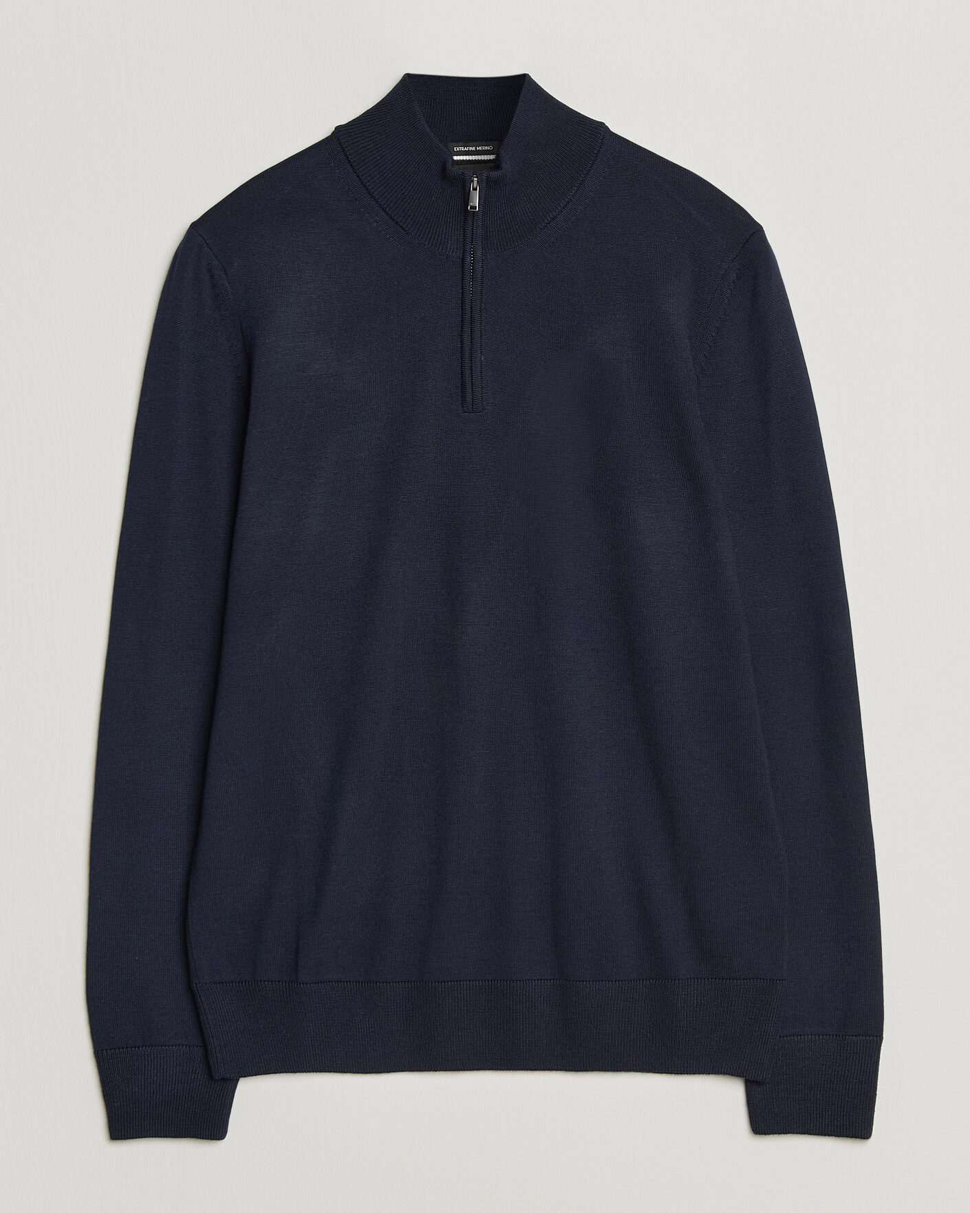 Herre | Gensere | BOSS BLACK | Ebenji Merino Knitted Half Zip Dark Blue