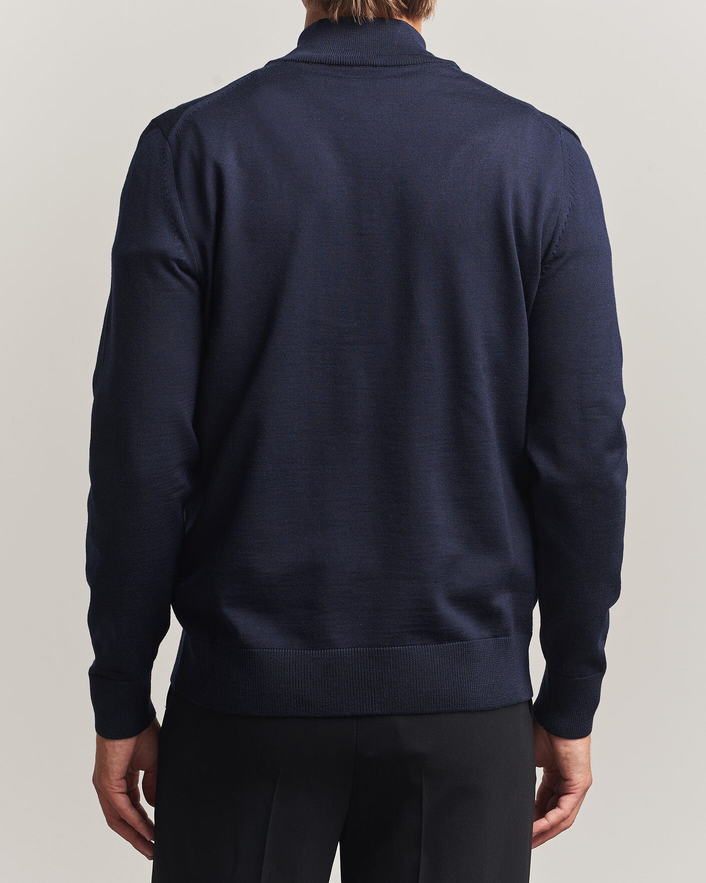 Herre | Gensere | BOSS BLACK | Ebenji Merino Knitted Half Zip Dark Blue