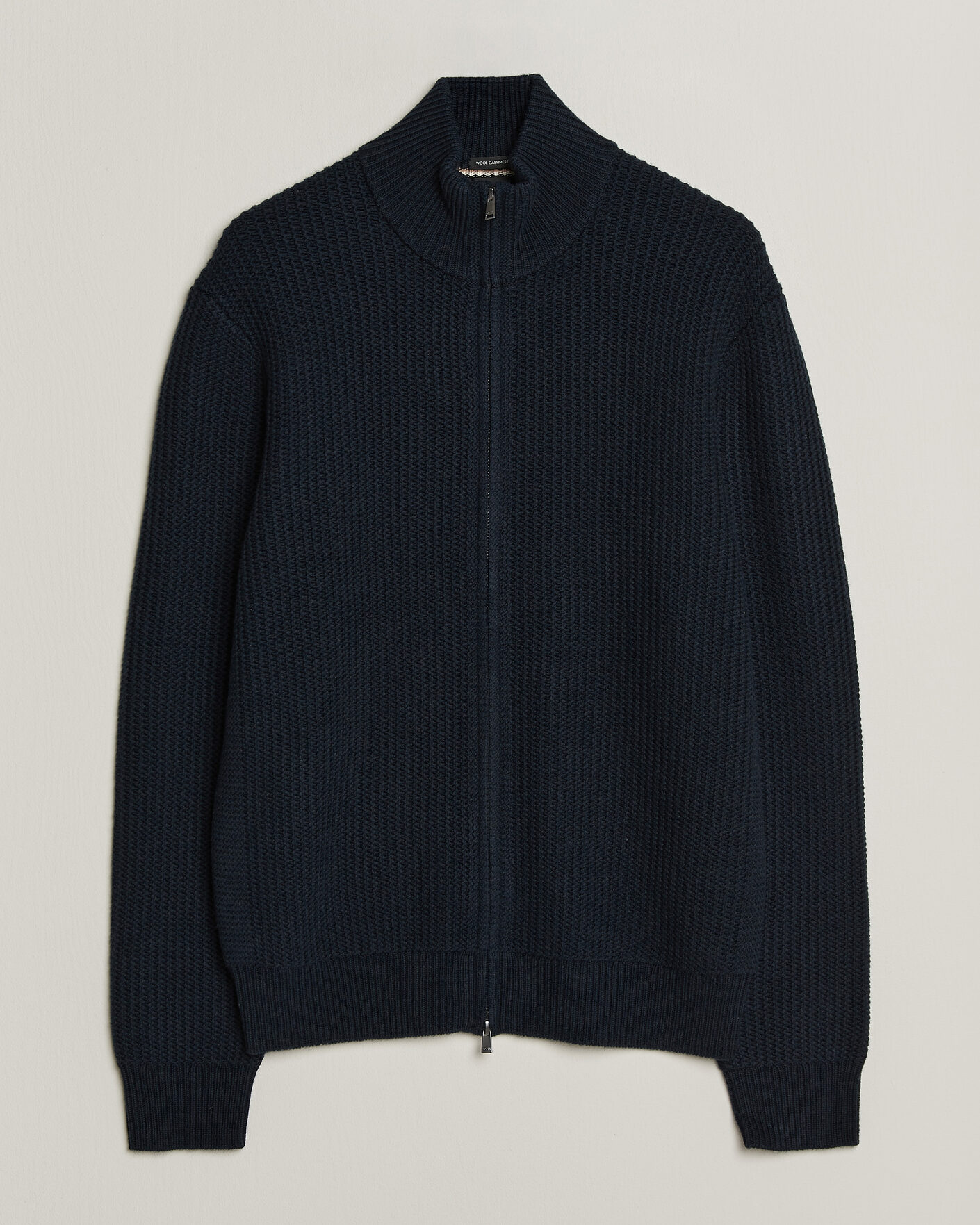 Herre | Gensere | BOSS BLACK | Fiocco Wool/Cashmere Full Zip Dark Blue