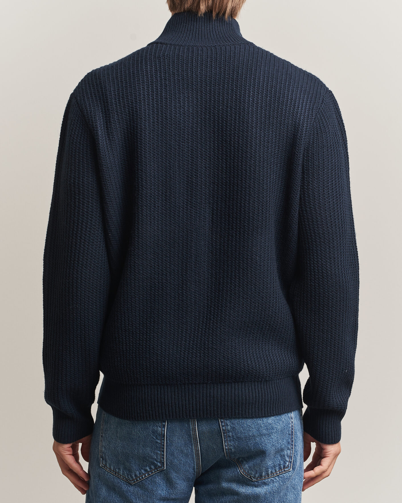 Herre | Gensere | BOSS BLACK | Fiocco Wool/Cashmere Full Zip Dark Blue