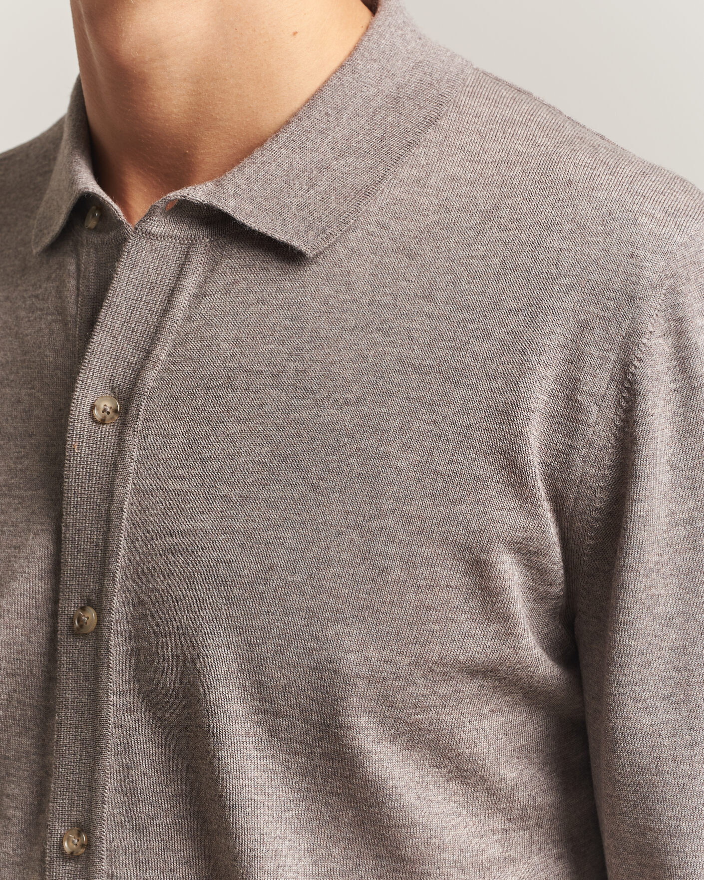 Herre | Gensere | BOSS BLACK | Helbert Merino Knitted Cardigan Open Brown