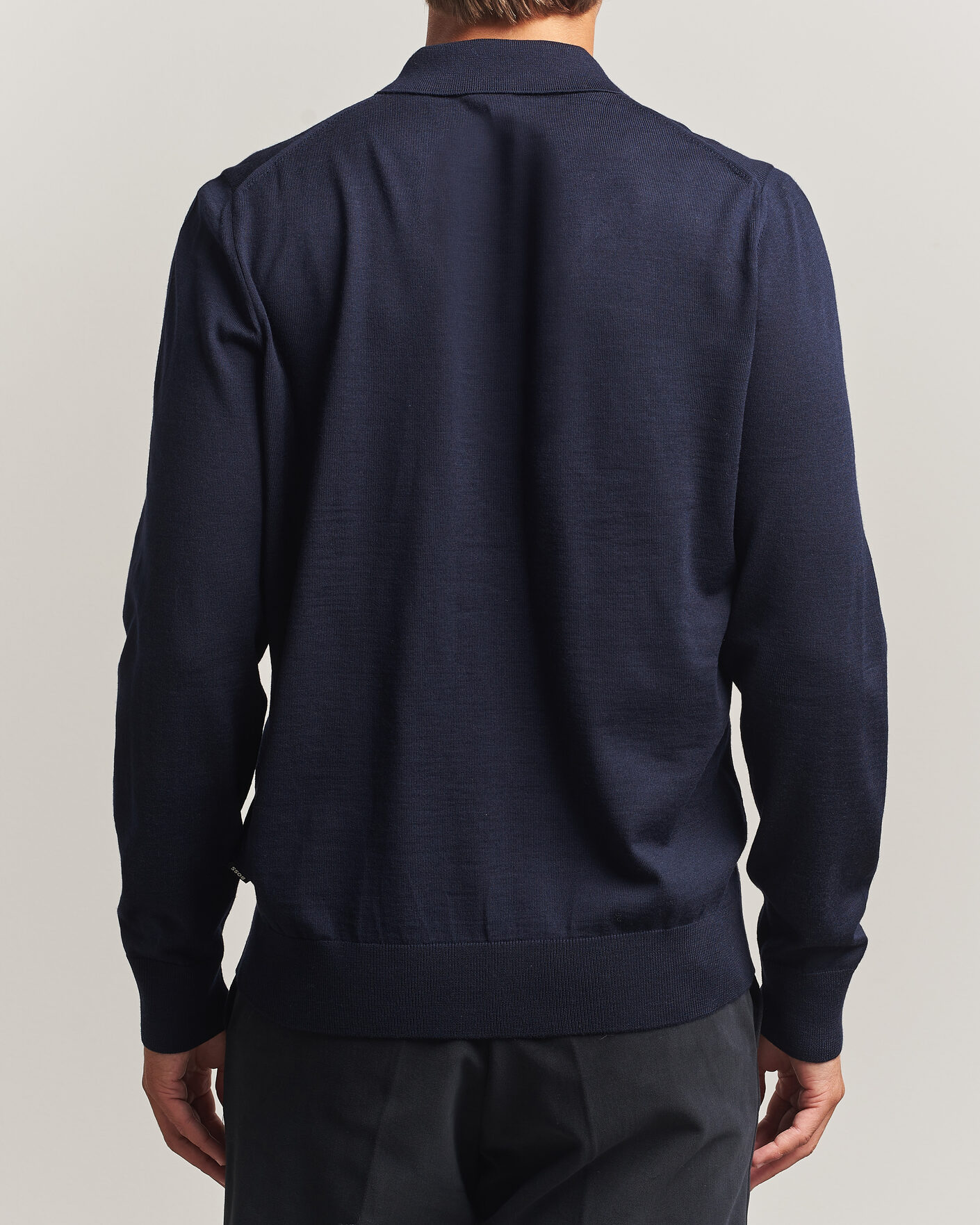 Herre | Gensere | BOSS BLACK | Helbert Merino Knitted Cardigan Dark Blue