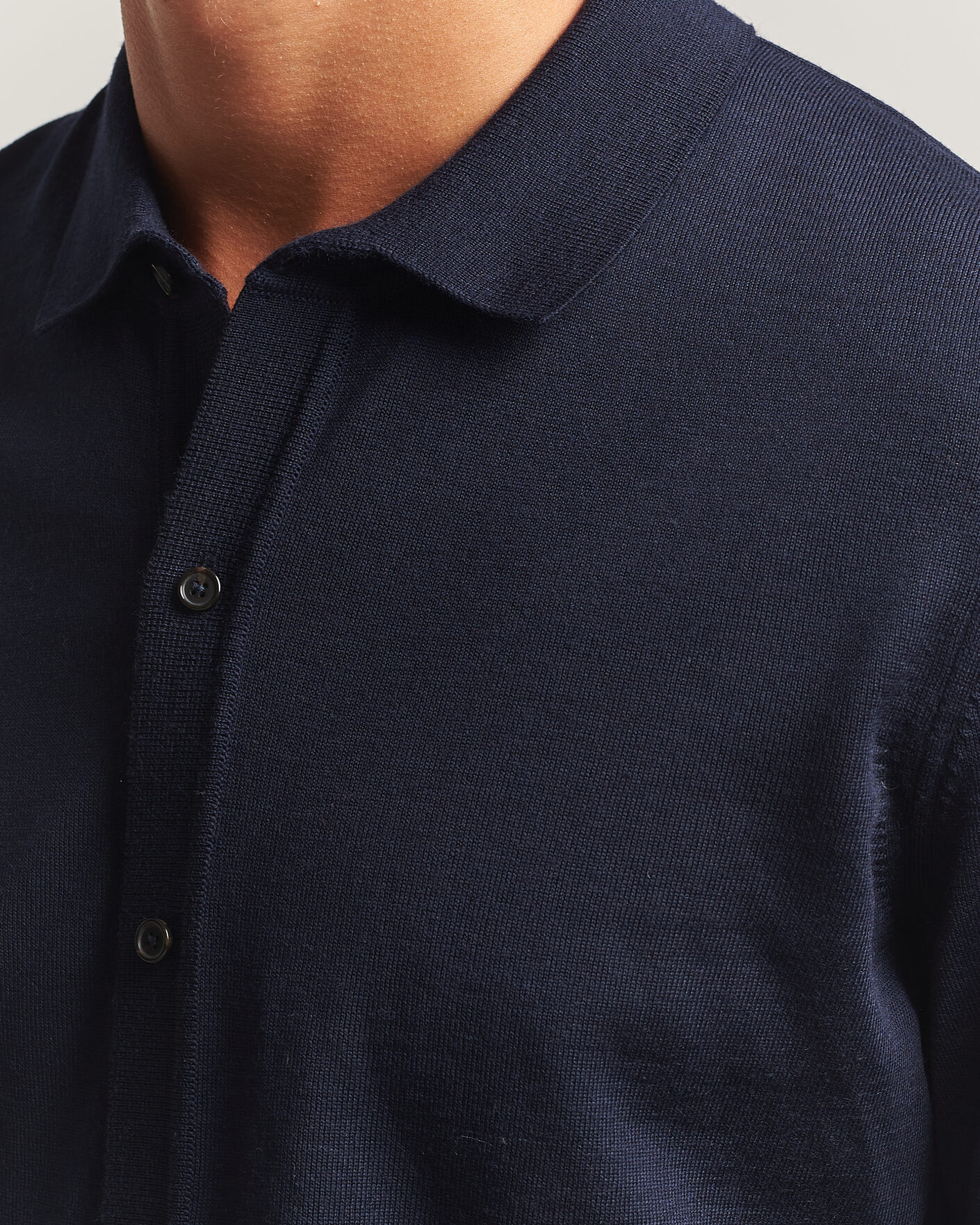 Herre | Gensere | BOSS BLACK | Helbert Merino Knitted Cardigan Dark Blue