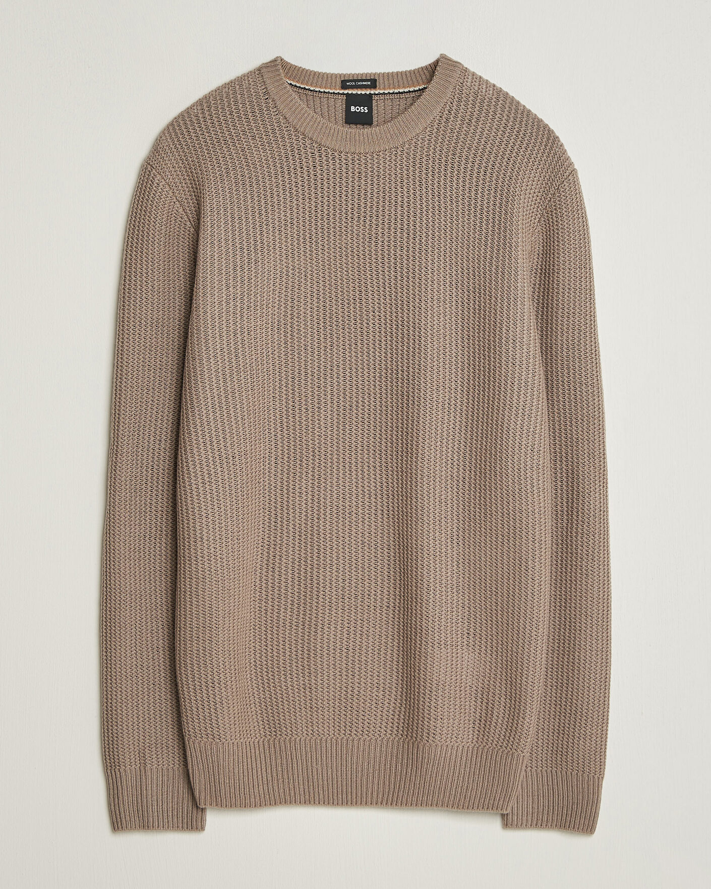 Herre | Gensere | BOSS BLACK | Fiocchetto Wool/Cashmere Crew Neck Open Brown