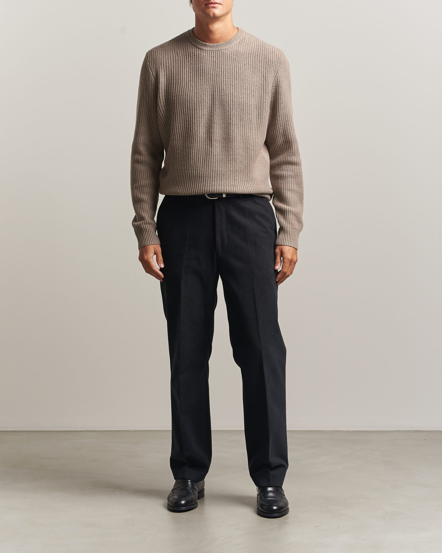 Herre | Gensere | BOSS BLACK | Fiocchetto Wool/Cashmere Crew Neck Open Brown