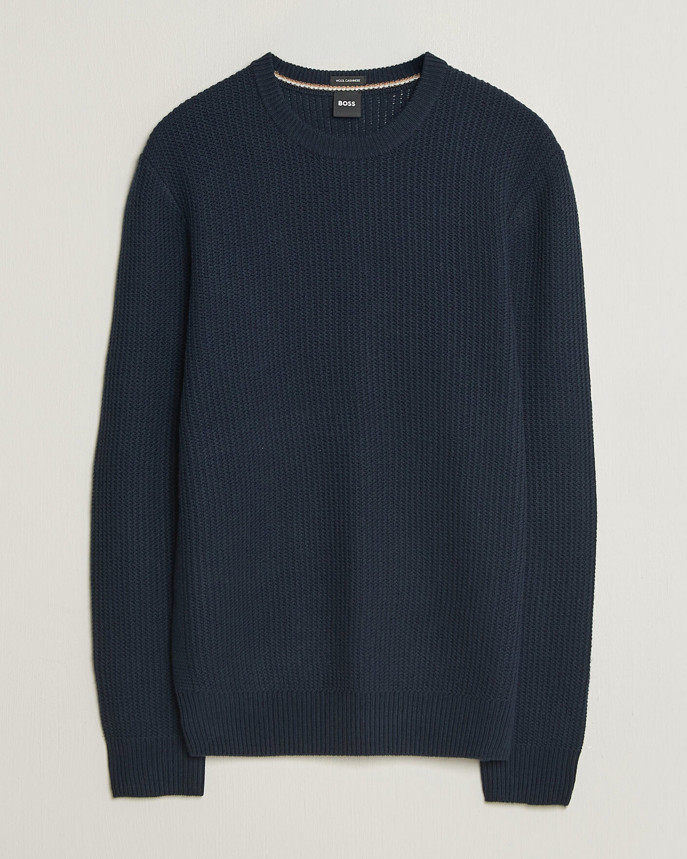 Herre | Gensere | BOSS BLACK | Fiocchetto Wool/Cashmere Crew Neck Dark Blue