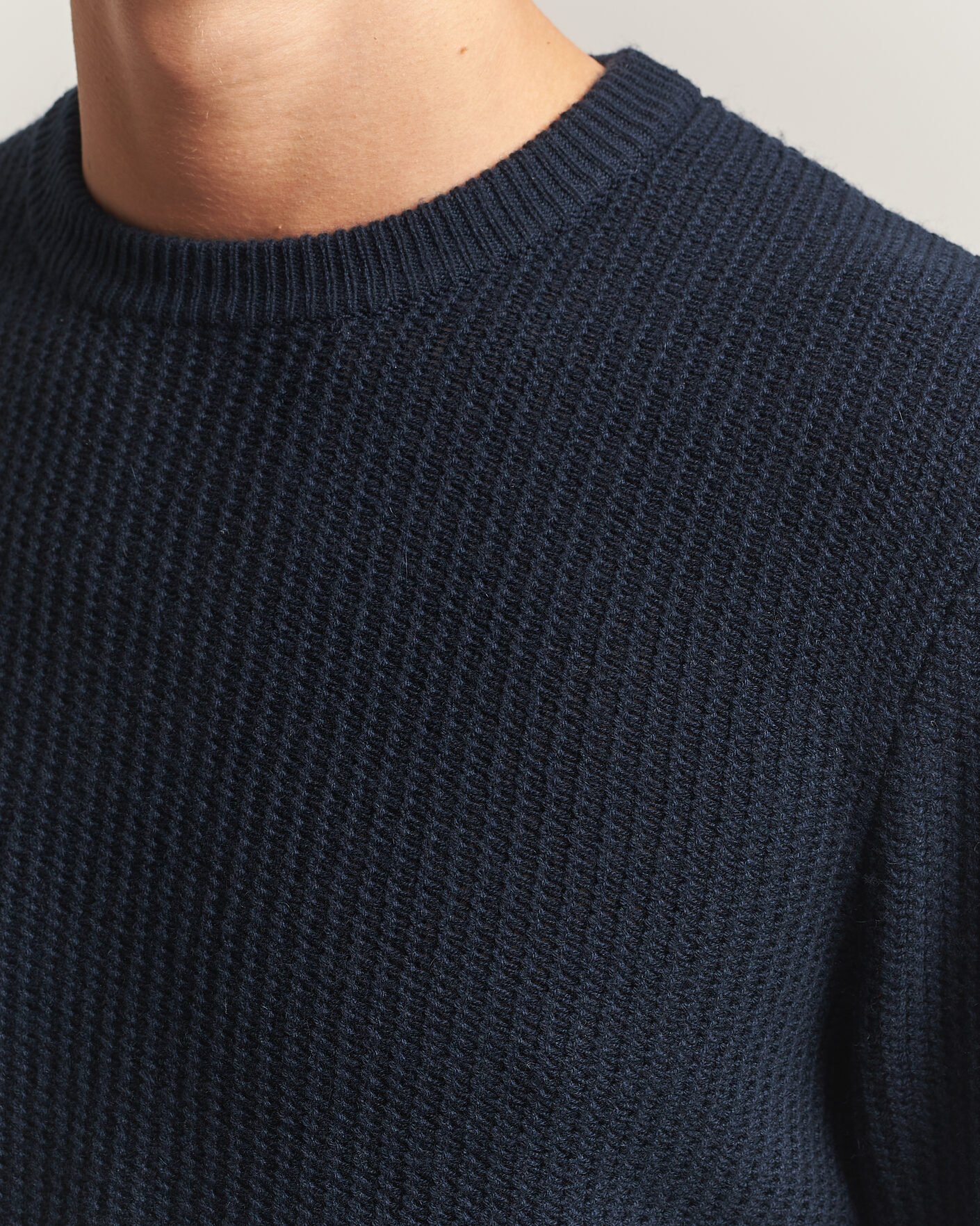 Herre | Gensere | BOSS BLACK | Fiocchetto Wool/Cashmere Crew Neck Dark Blue