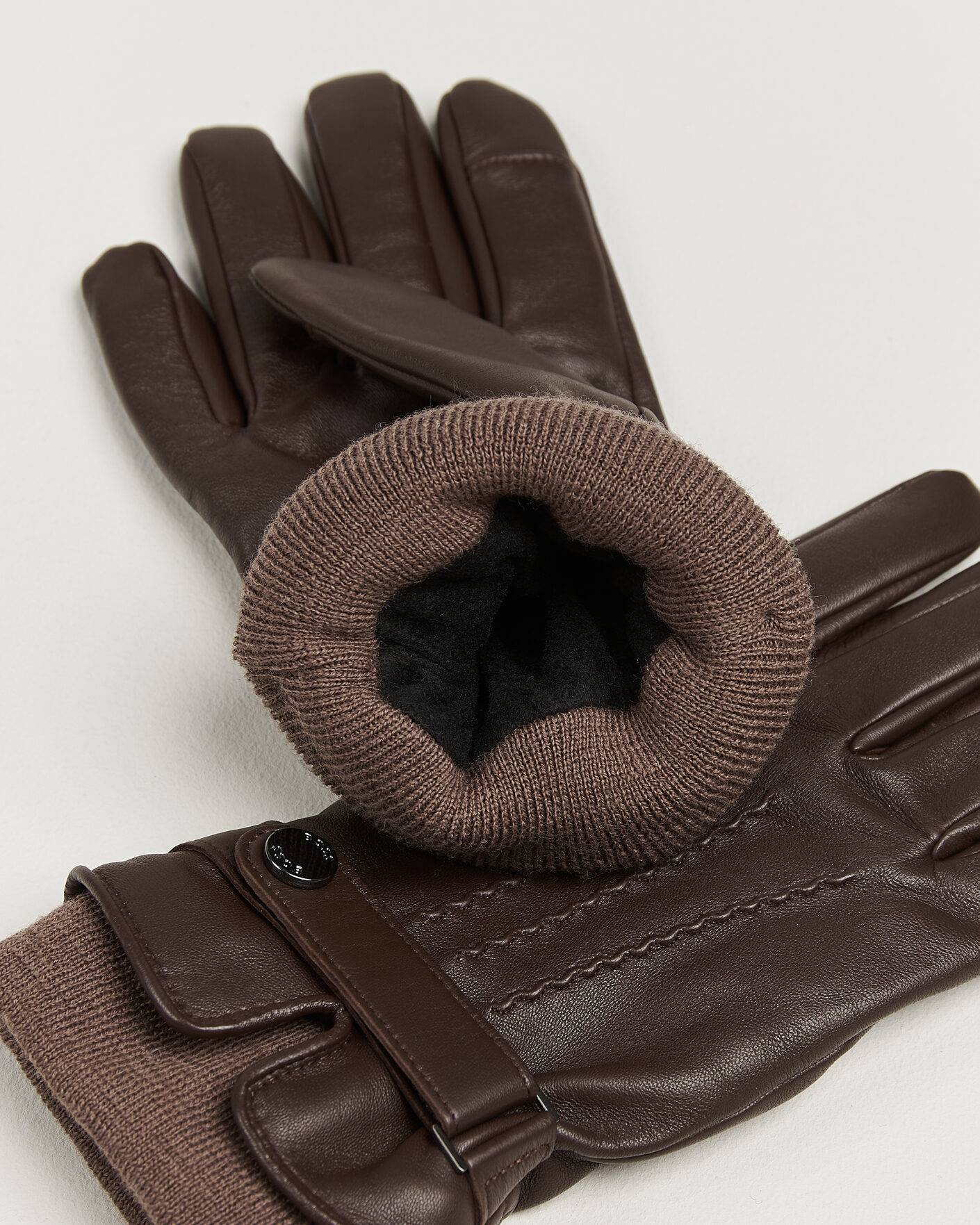 Herre | Hansker | BOSS BLACK | Hyden Leather Glove Dark Brown