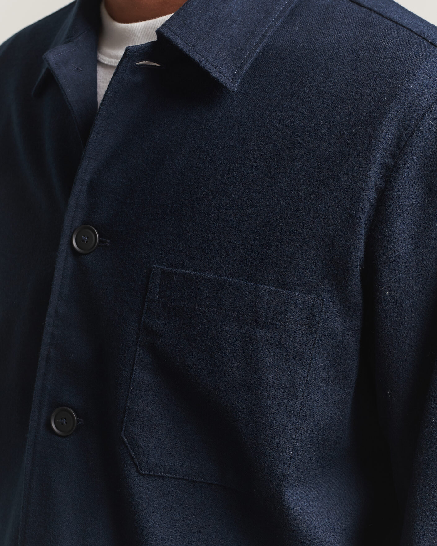 Herre | Skjorter | BOSS BLACK | Cai Cotton Overshirt Dark Blue