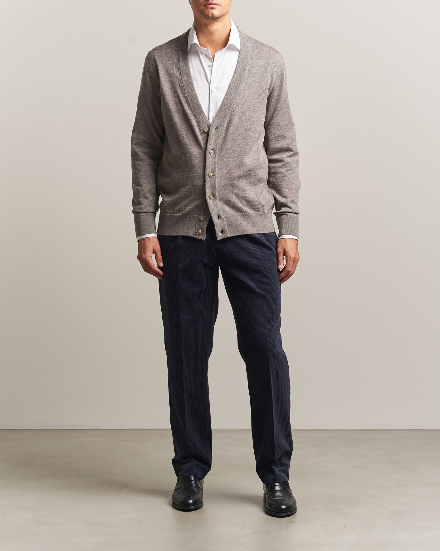 Herre | Gensere | BOSS BLACK | Mardon Wool Cardigan Open Brown