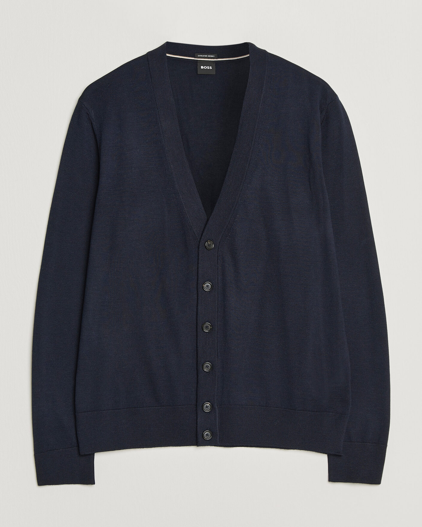 Herre | Gensere | BOSS BLACK | Mardon Wool Cardigan Dark Blue