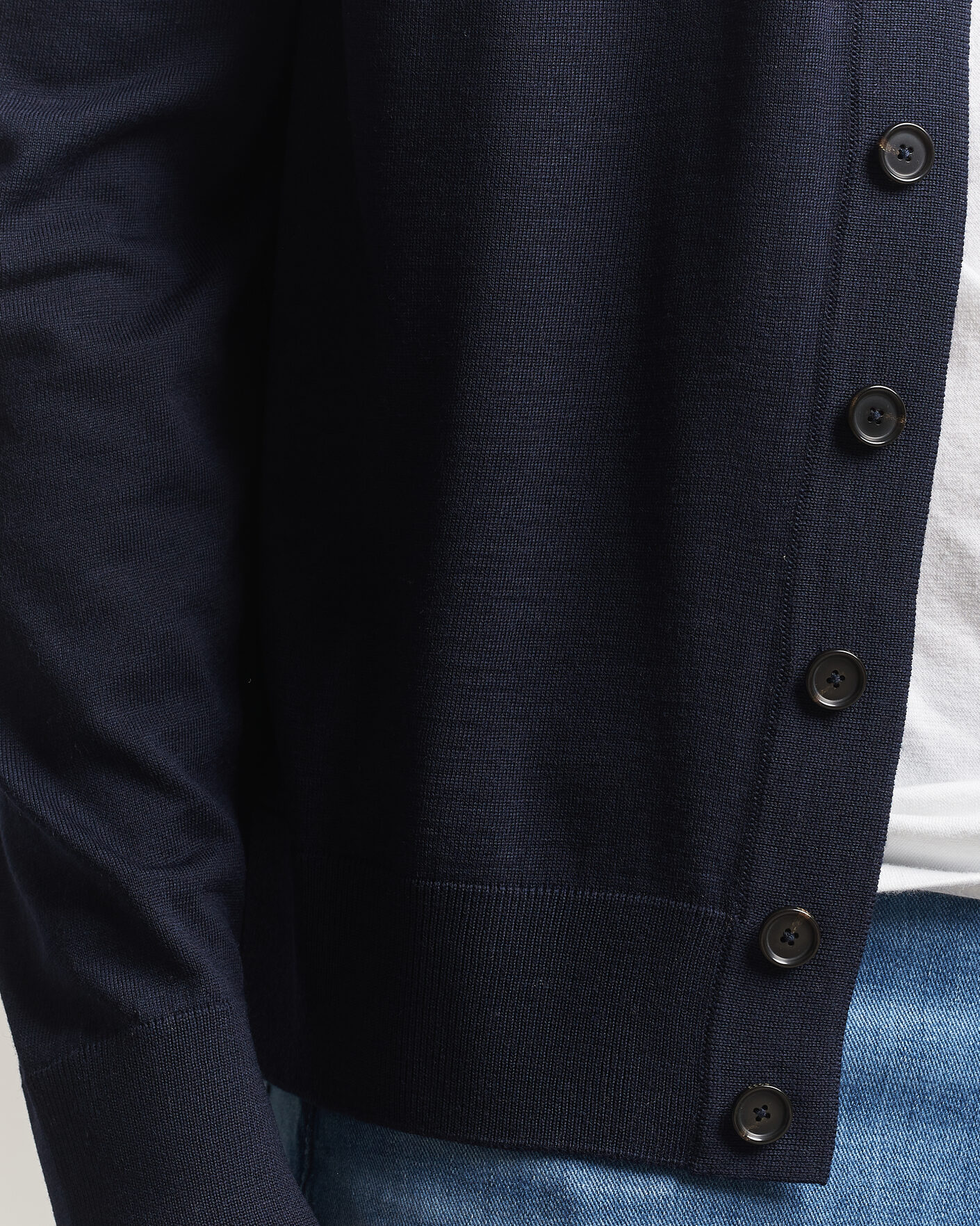 Herre | Gensere | BOSS BLACK | Mardon Wool Cardigan Dark Blue