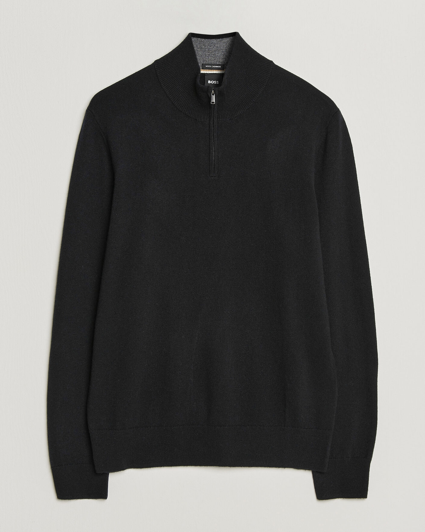 Herre | Gensere | BOSS BLACK | Hemarlo Wool/Cashmere Half Zip Black