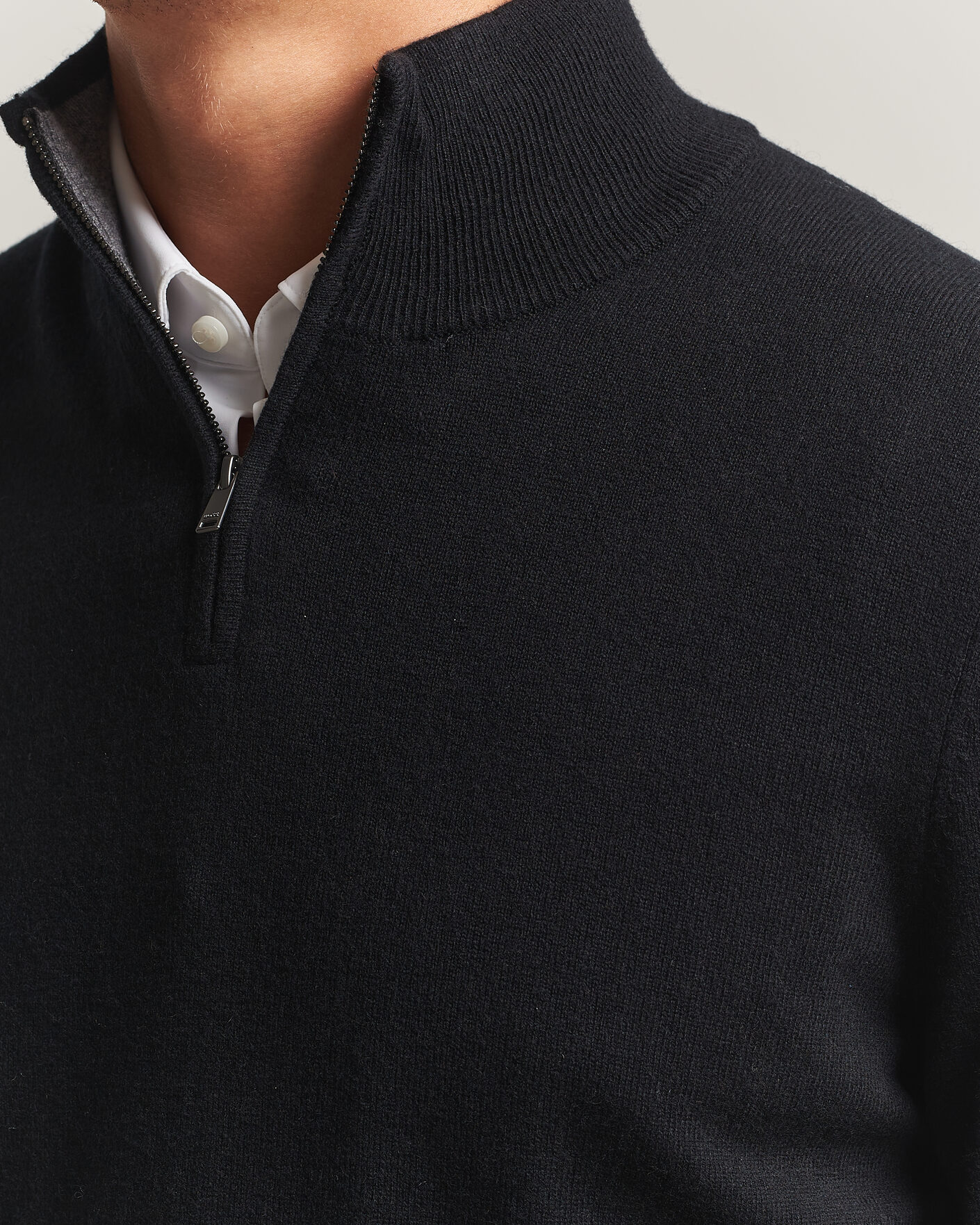 Herre | Gensere | BOSS BLACK | Hemarlo Wool/Cashmere Half Zip Black