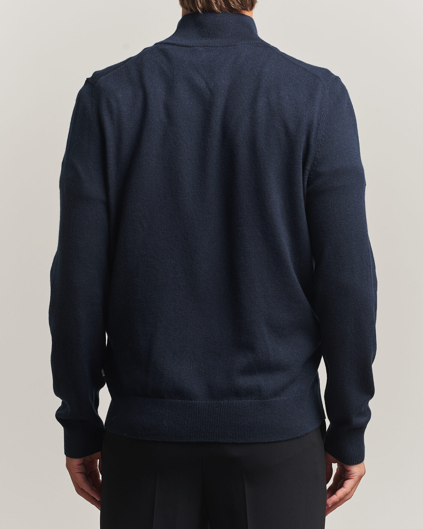 Herre | Gensere | BOSS BLACK | Hemarlo Wool/Cashmere Half Zip Dark Blue