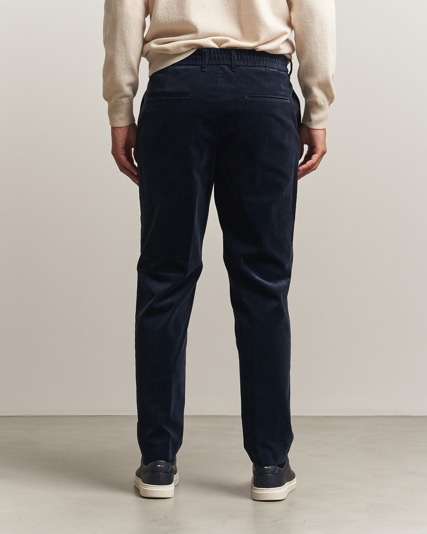 Herre | Bukser | BOSS BLACK | Perin Corduroy Drawstring Trousers Dark Blue