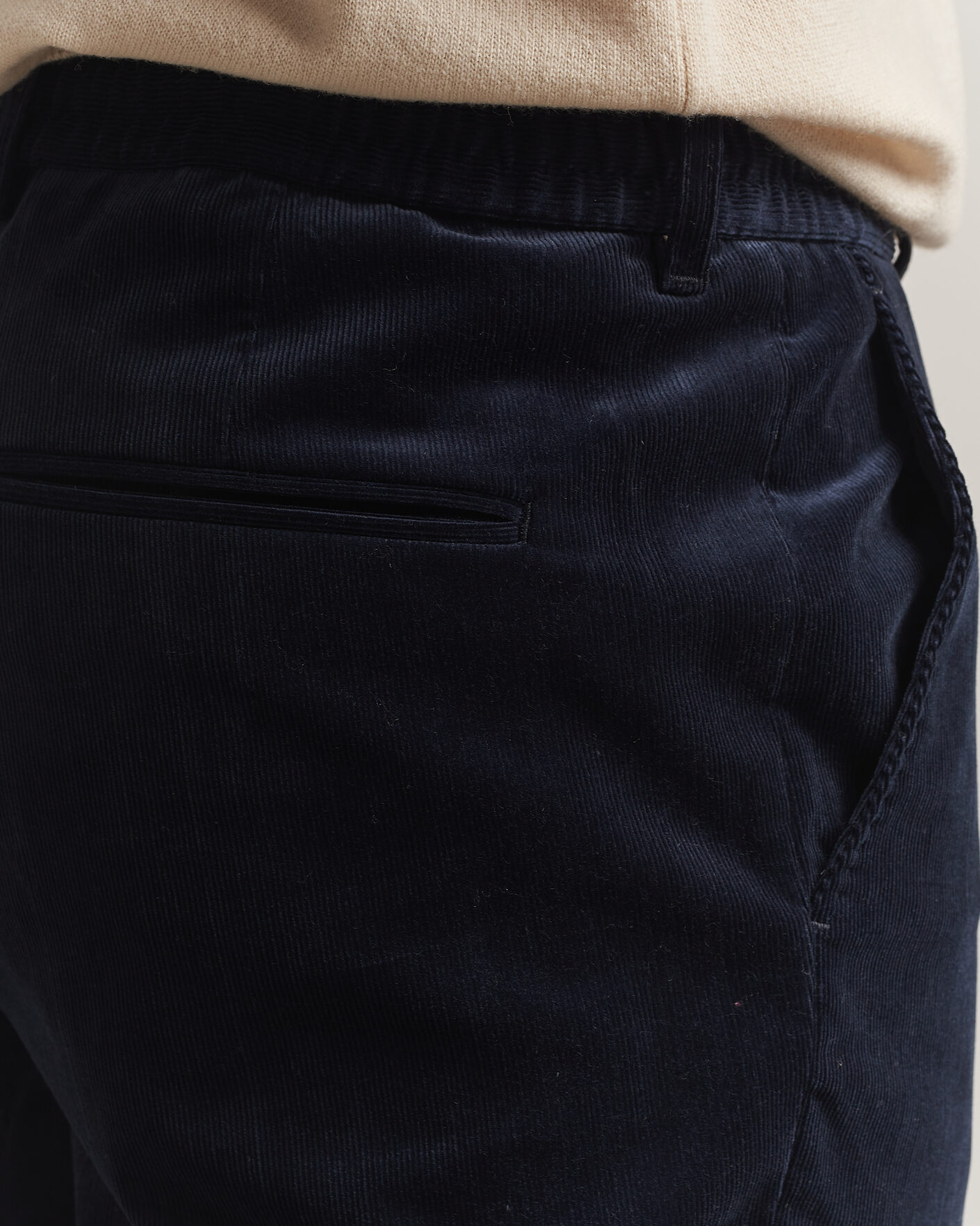 Herre | Bukser | BOSS BLACK | Perin Corduroy Drawstring Trousers Dark Blue