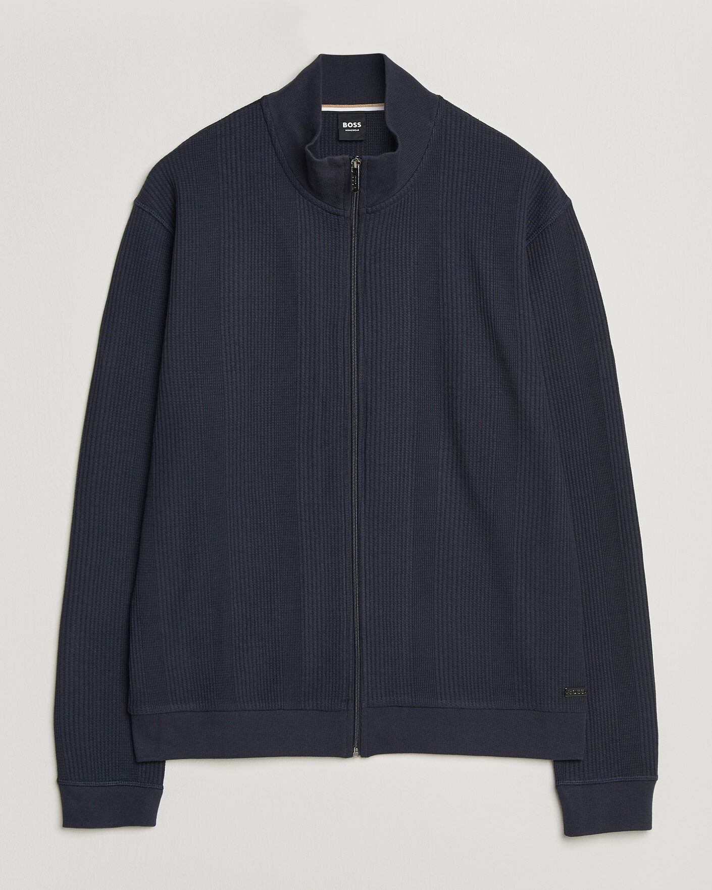 Herre | Gensere | BOSS BLACK | Structured Loungewear Full Zip Dark Blue