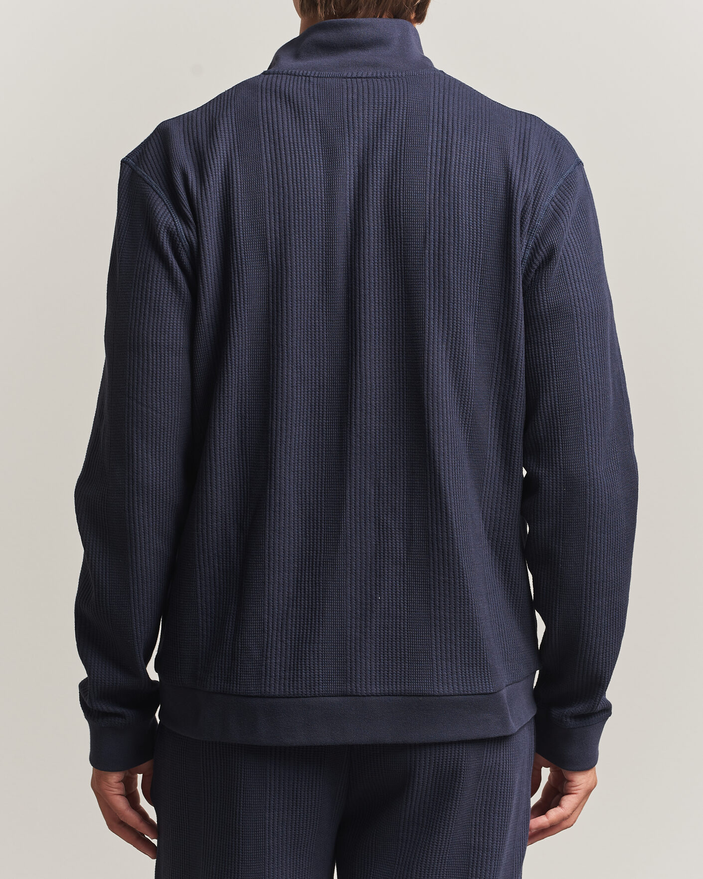 Herre | Gensere | BOSS BLACK | Structured Loungewear Full Zip Dark Blue