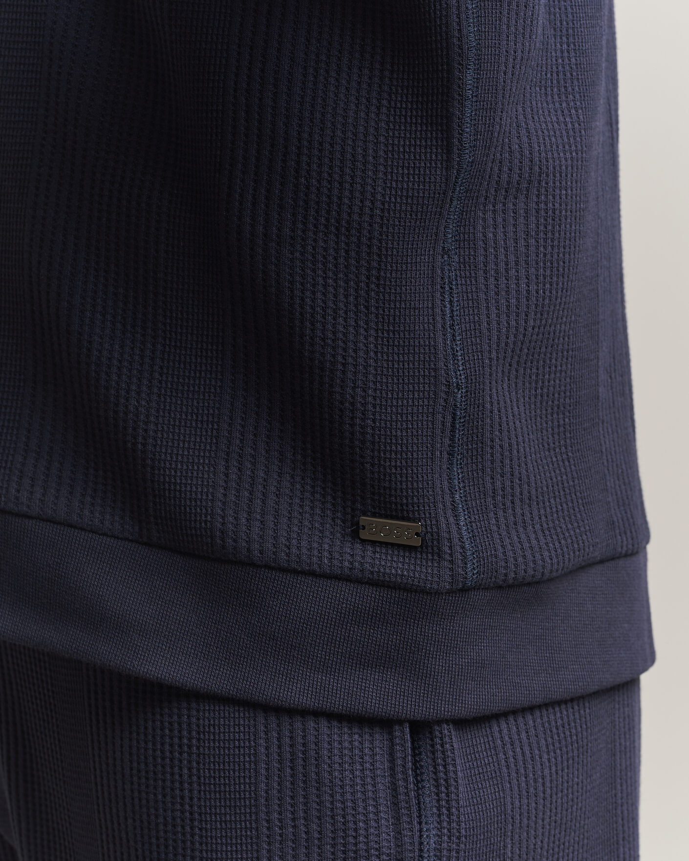 Herre | Gensere | BOSS BLACK | Structured Loungewear Full Zip Dark Blue