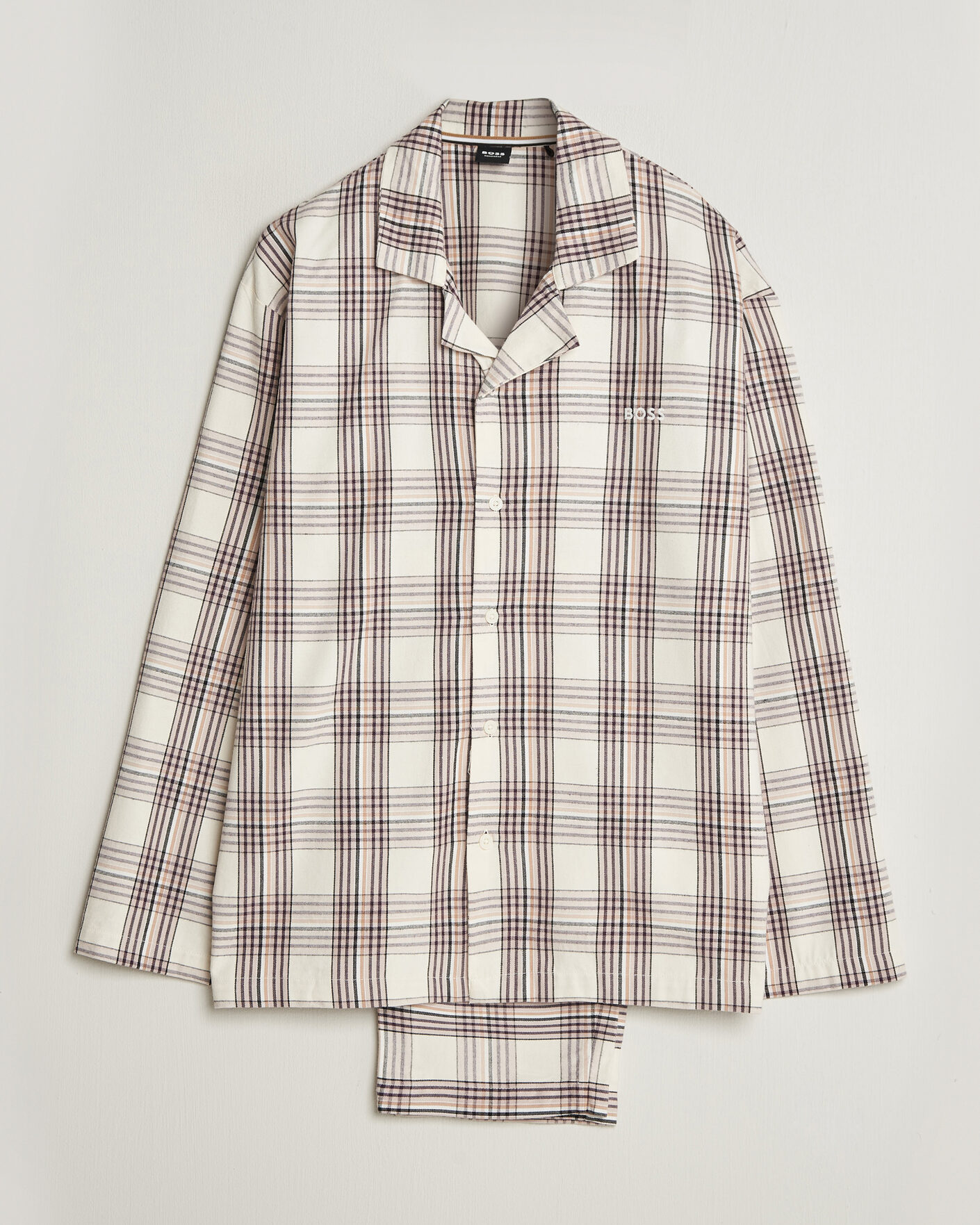 Herre | Pyjamaser og badekåper | BOSS BLACK | Checked Flannel Pyjama Set Open White