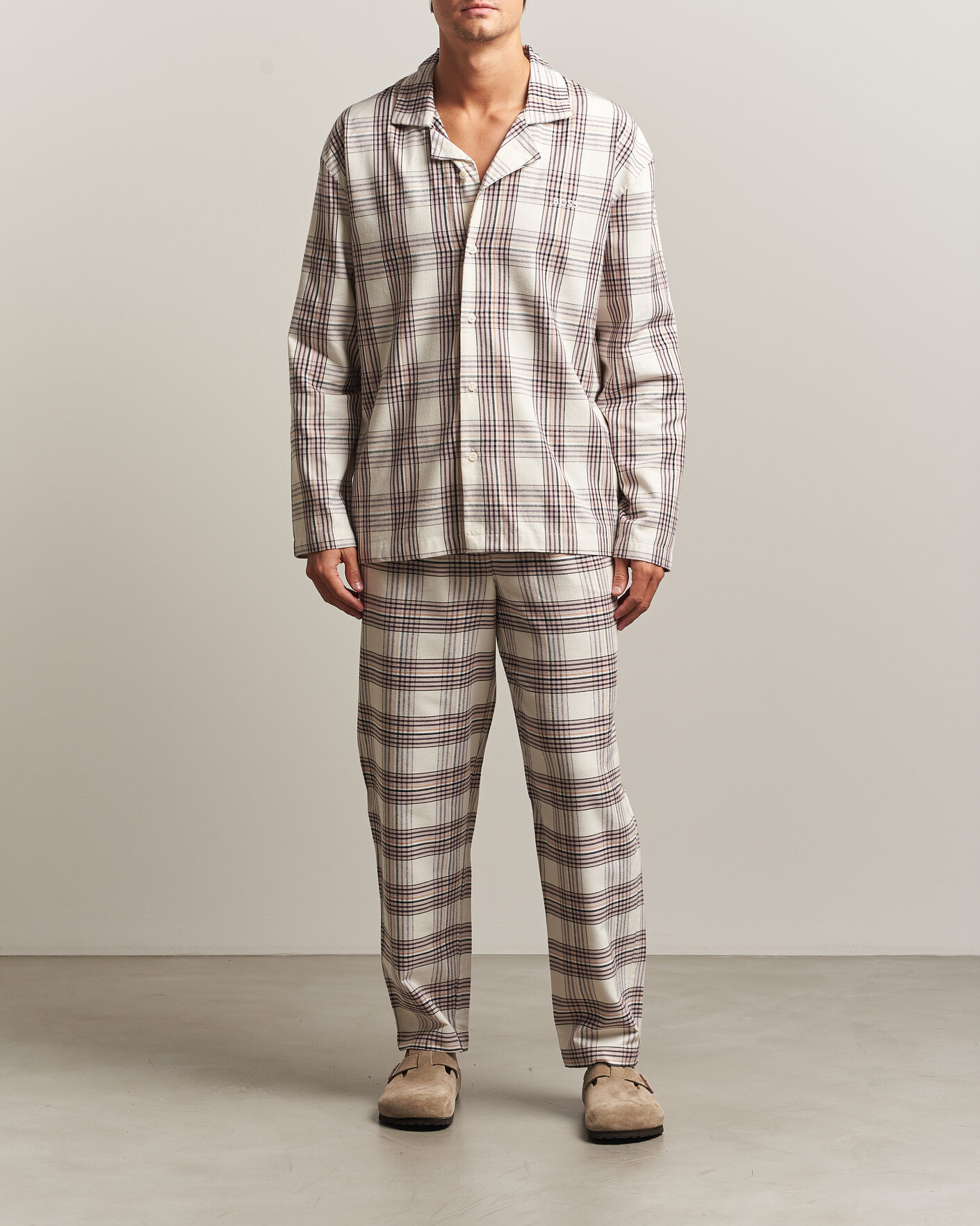 Herre | Pyjamaser og badekåper | BOSS BLACK | Checked Flannel Pyjama Set Open White