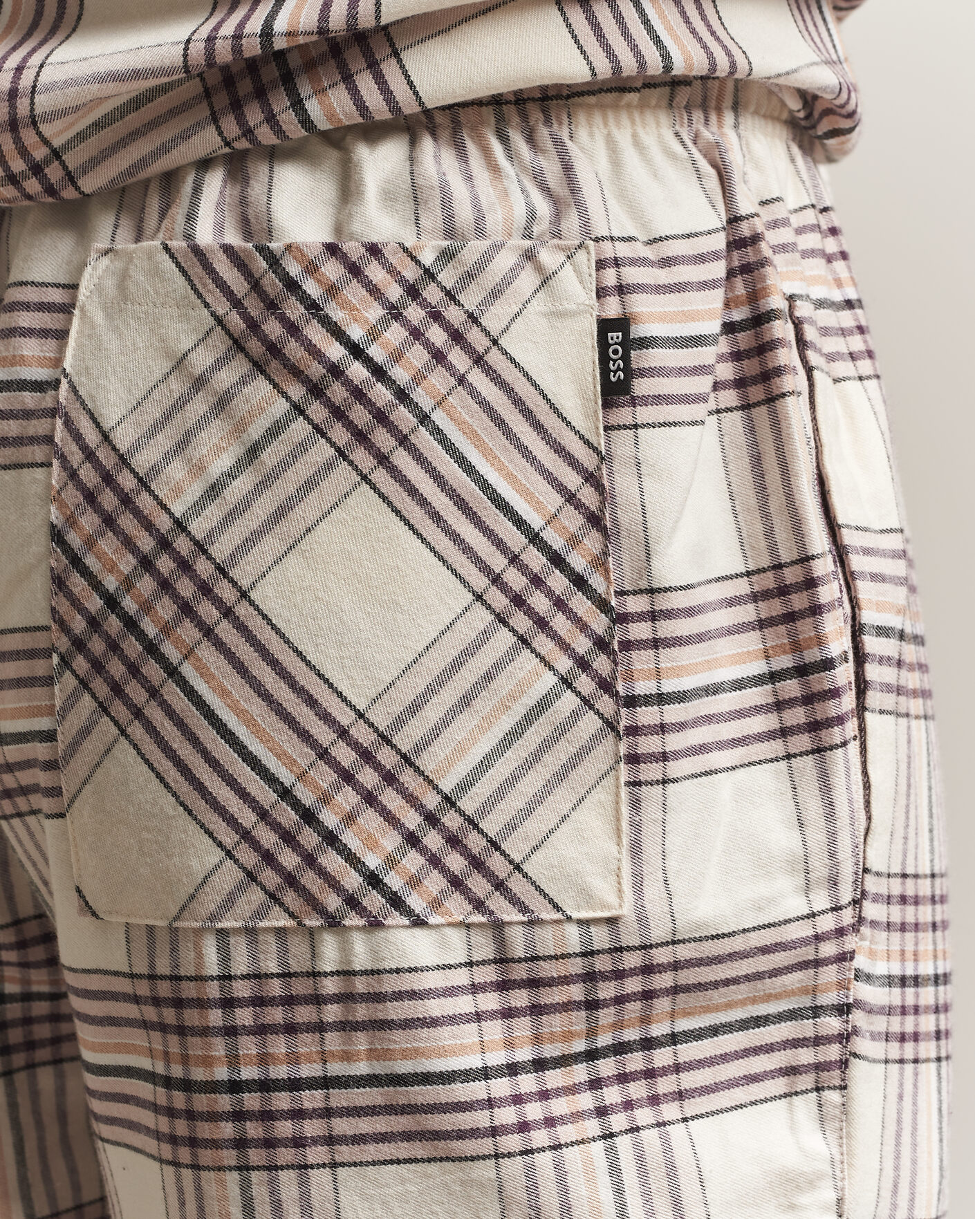 Herre | Pyjamaser og badekåper | BOSS BLACK | Checked Flannel Pyjama Set Open White