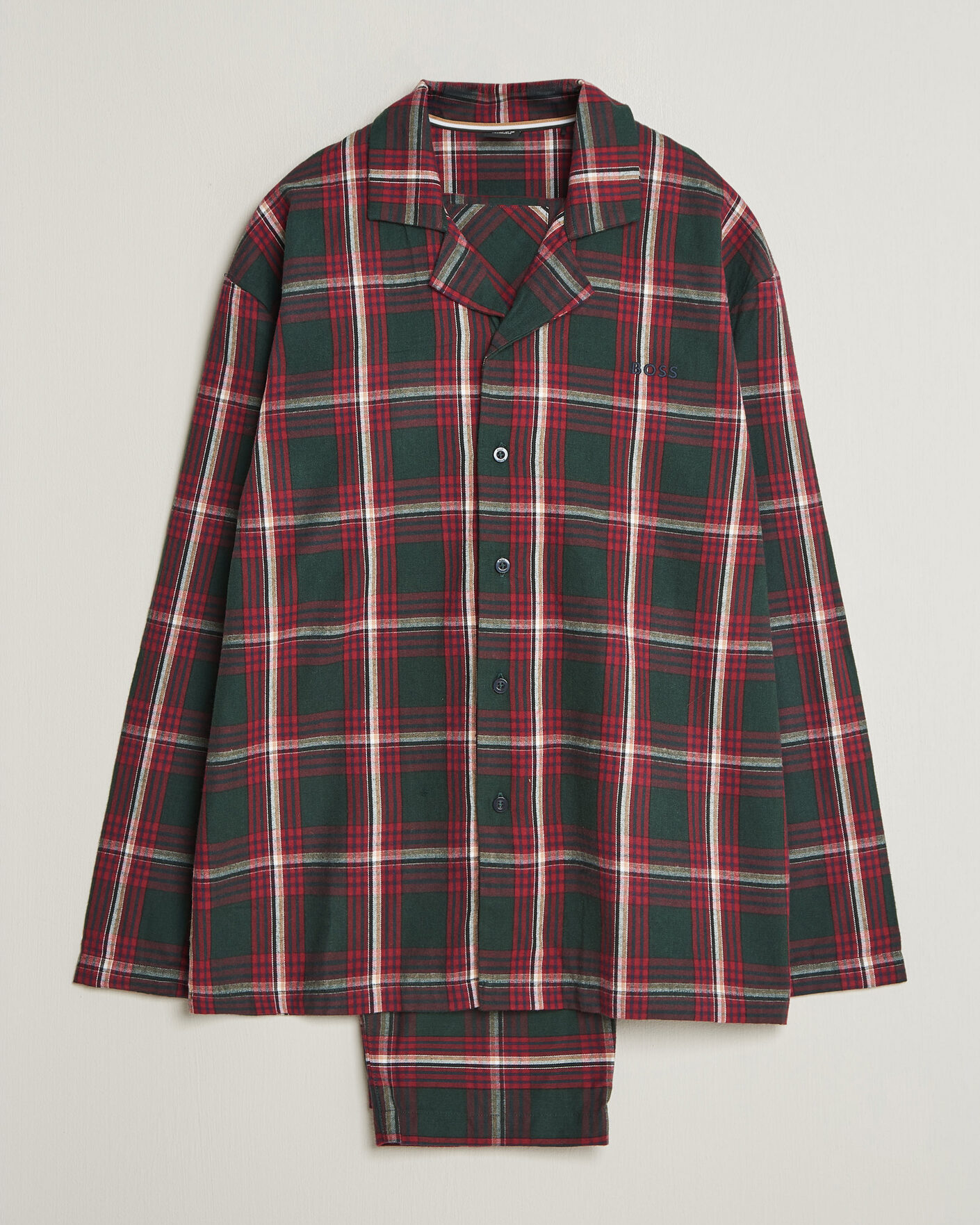 Herre | Pyjamaser og badekåper | BOSS BLACK | Checked Flannel Pyjama Set Open Red