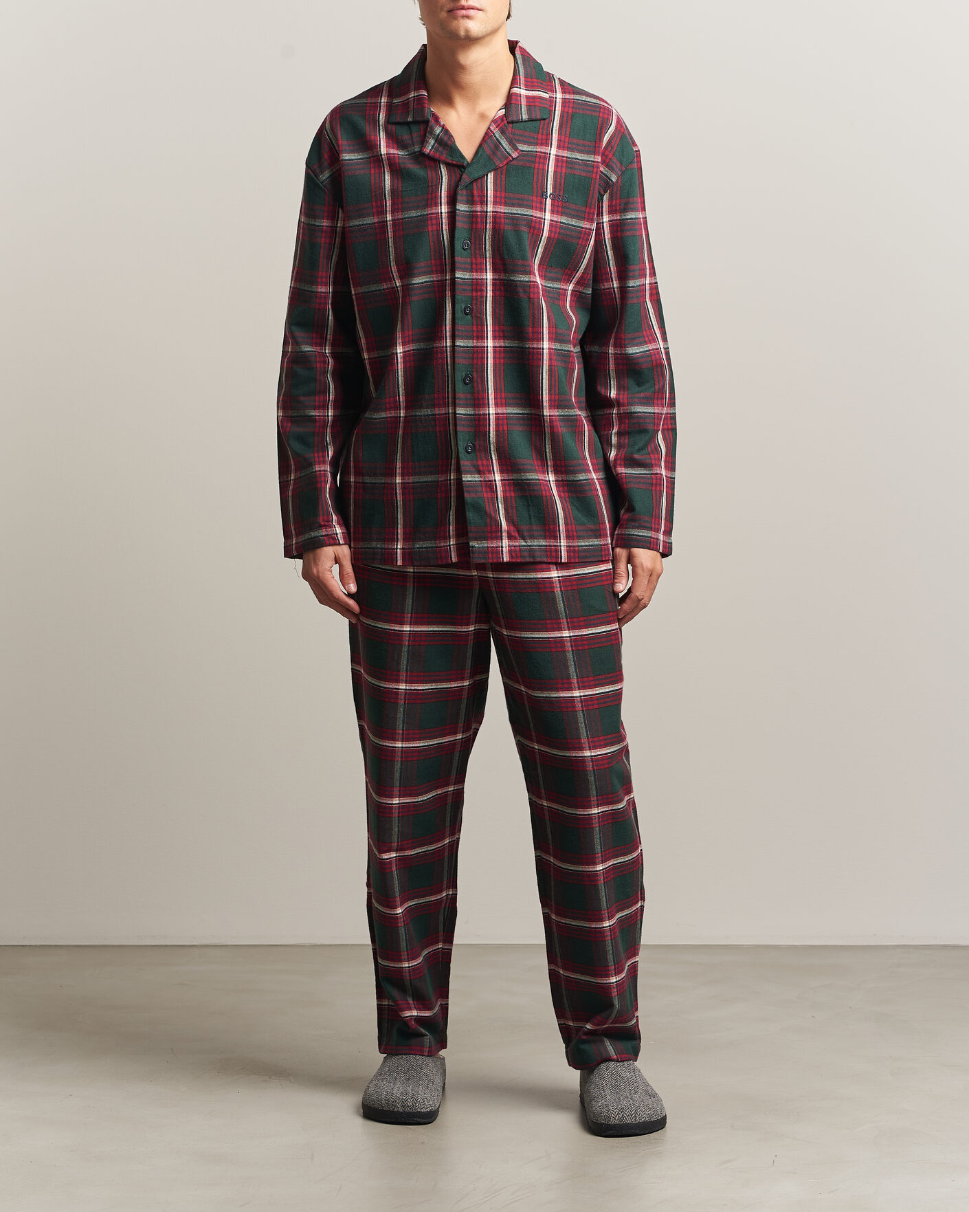 Herre | Pyjamaser og badekåper | BOSS BLACK | Checked Flannel Pyjama Set Open Red