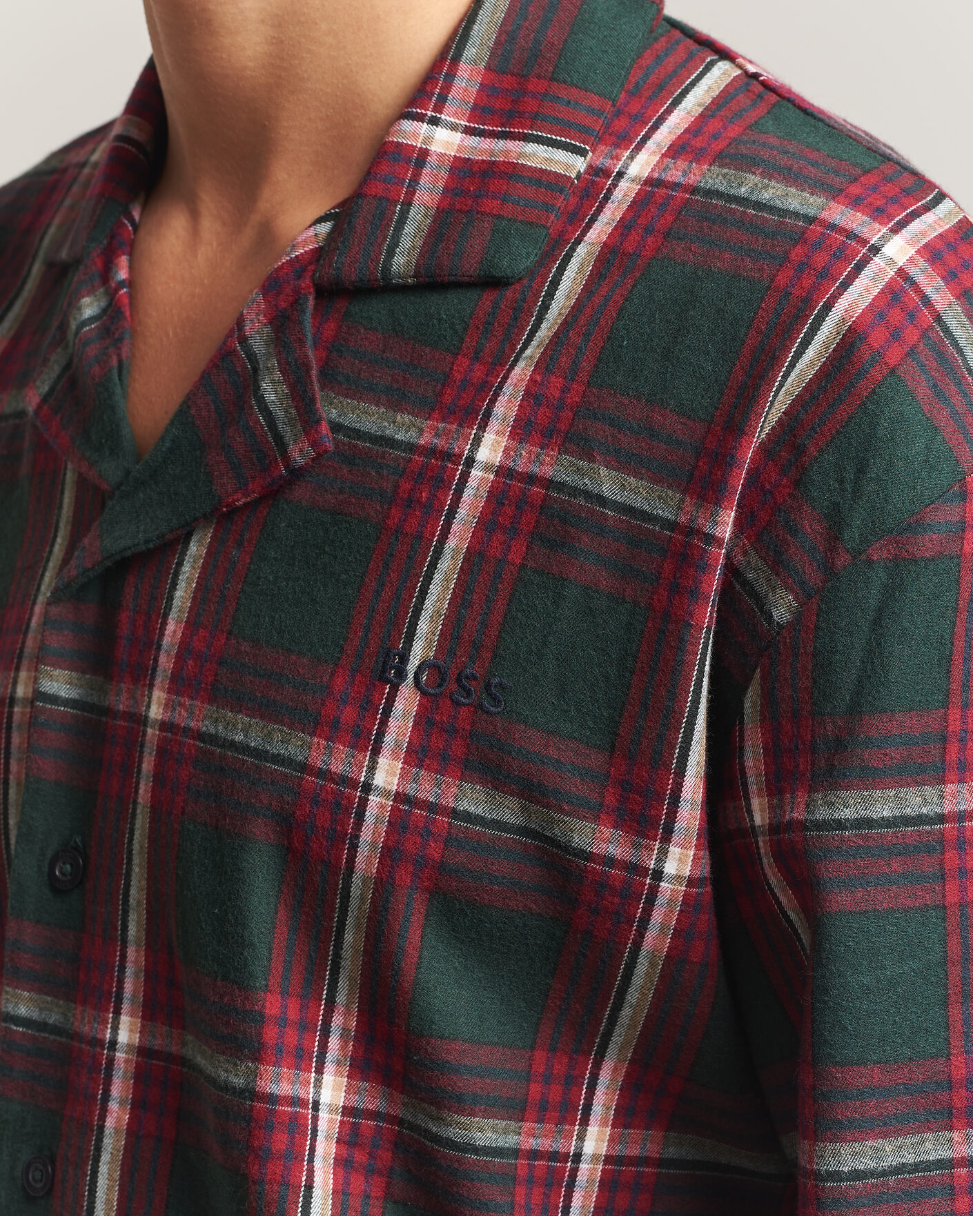 Herre | Pyjamaser og badekåper | BOSS BLACK | Checked Flannel Pyjama Set Open Red