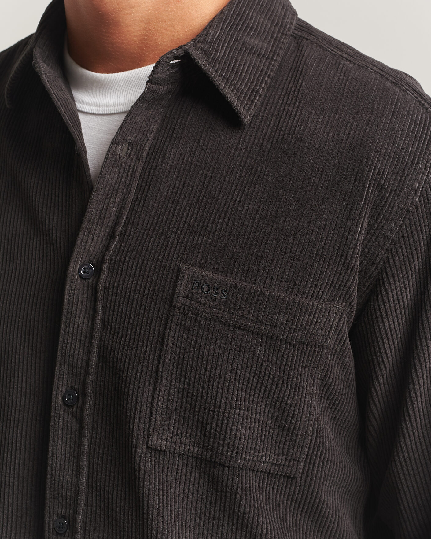 Herre | Skjorter | BOSS ORANGE | Relegant Corduroy Shirt Black