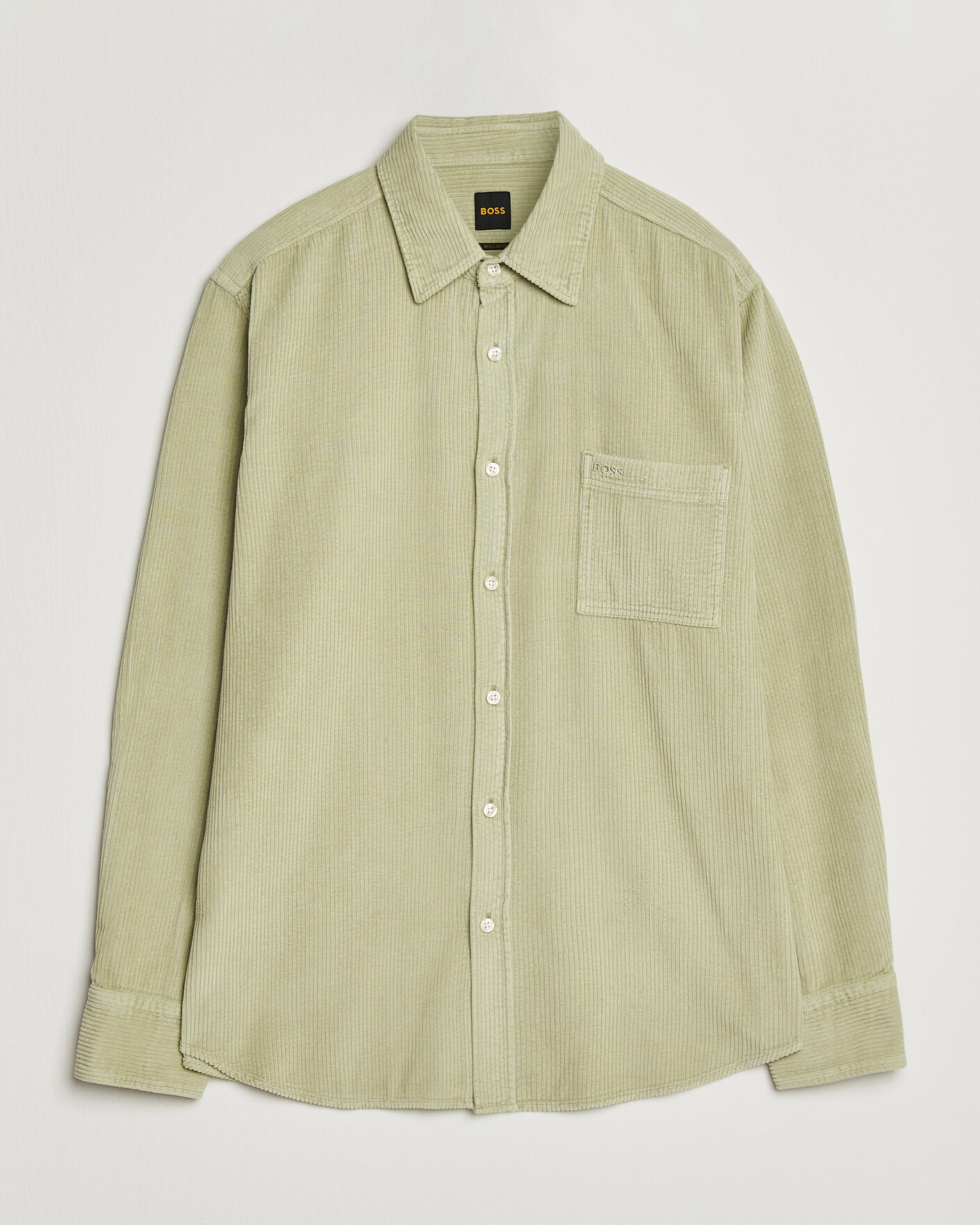 Herre | Skjorter | BOSS ORANGE | Relegant Corduroy Shirt Open Green