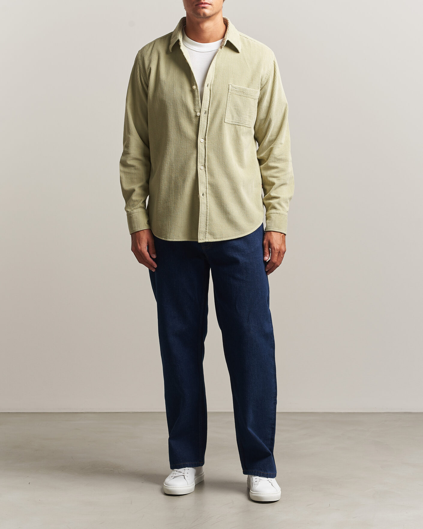 Herre | Skjorter | BOSS ORANGE | Relegant Corduroy Shirt Open Green