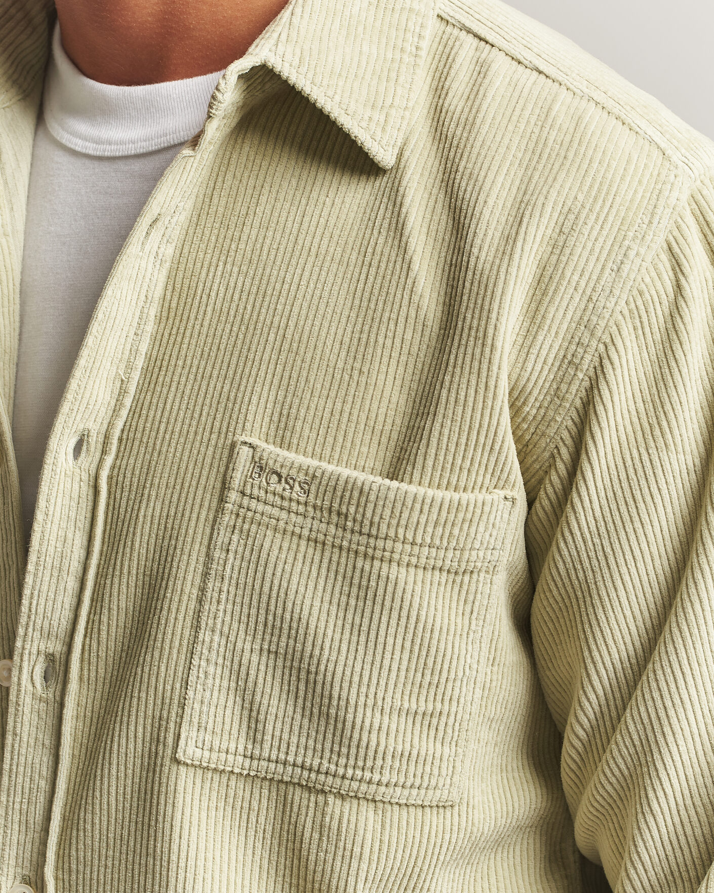 Herre | Skjorter | BOSS ORANGE | Relegant Corduroy Shirt Open Green