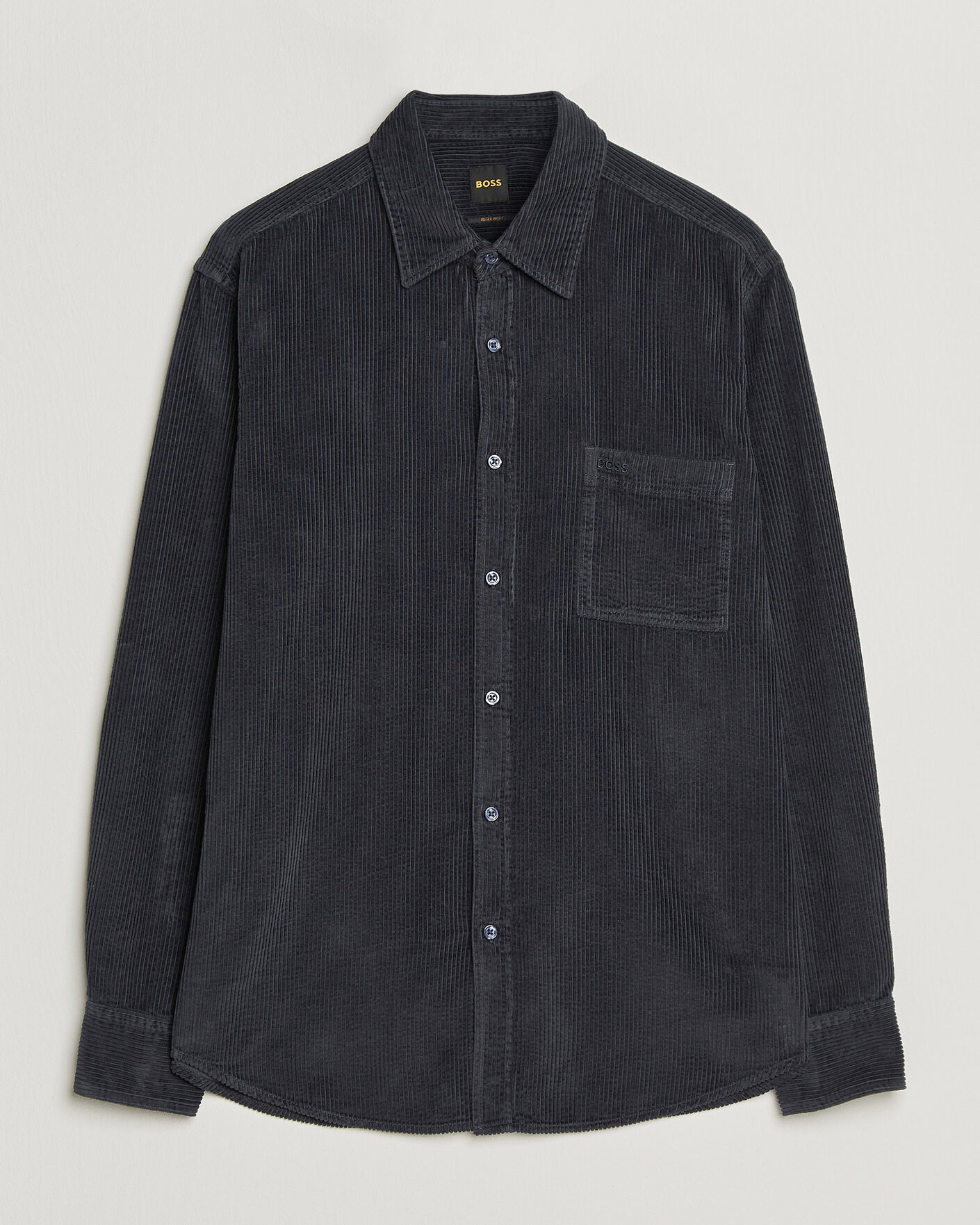Herre | Skjorter | BOSS ORANGE | Relegant Corduroy Shirt Dark Blue