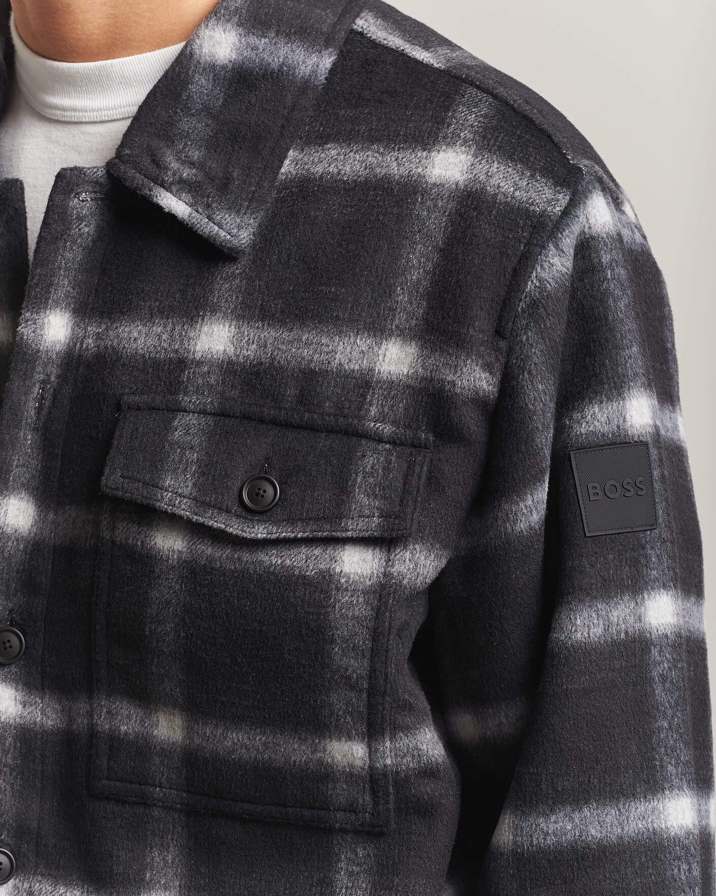 Herre | Jakker | BOSS ORANGE | Losky Flannel Checked Overshirt Black