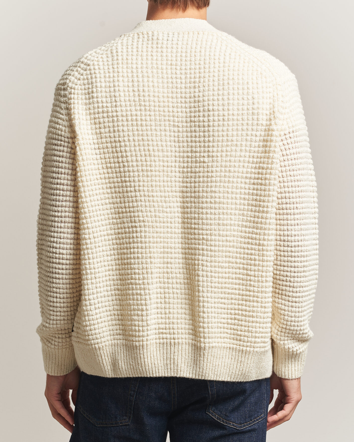Herre | Gensere | BOSS ORANGE | Korsico Wool Knitted Cardigan Open White