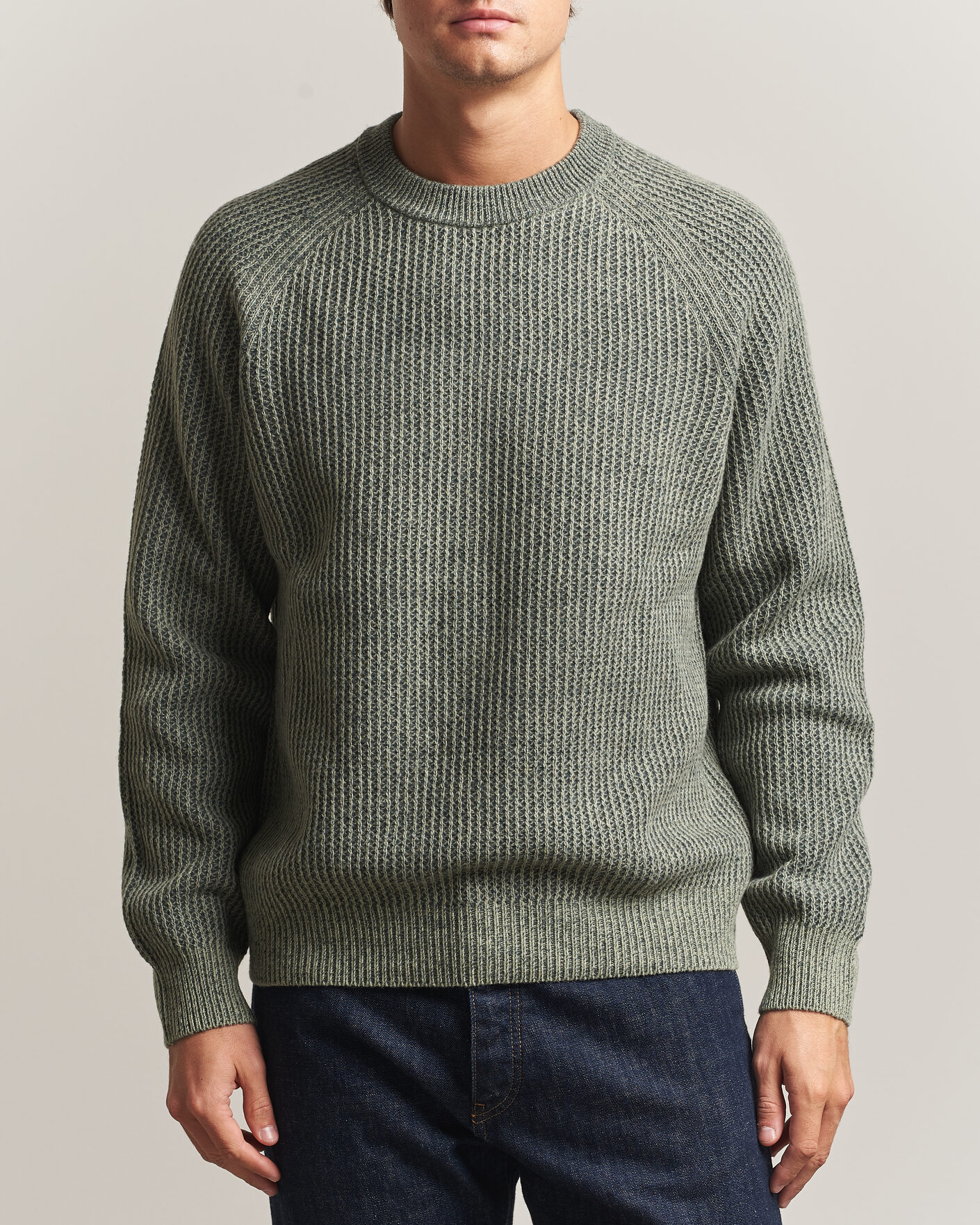 Herre | Gensere | BOSS ORANGE | Kepler Wool Knitted Sweater Open Green