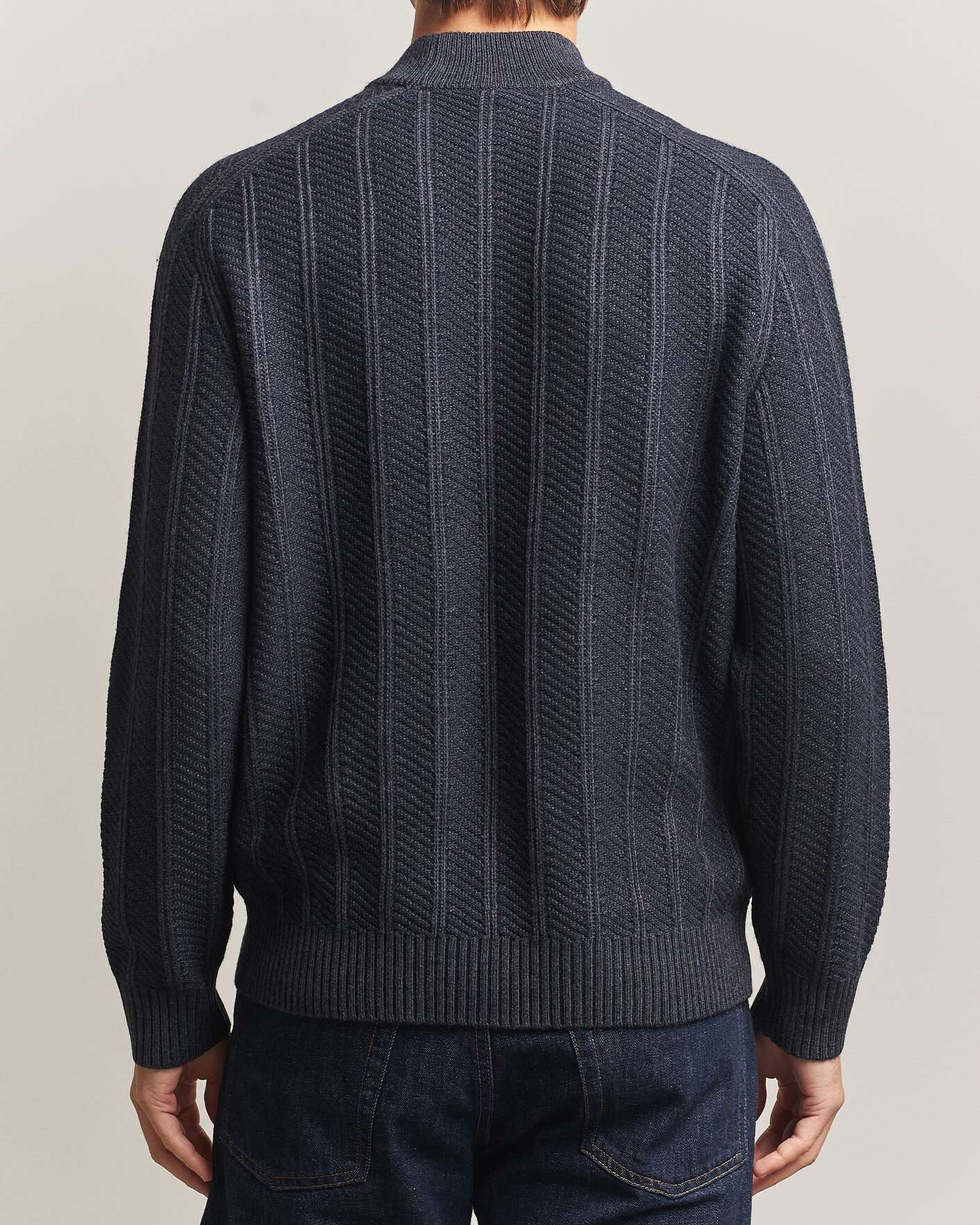 Herre | Gensere | BOSS ORANGE | Katoolo Wool/Cotton Knitted Turtleneck Dark Blue