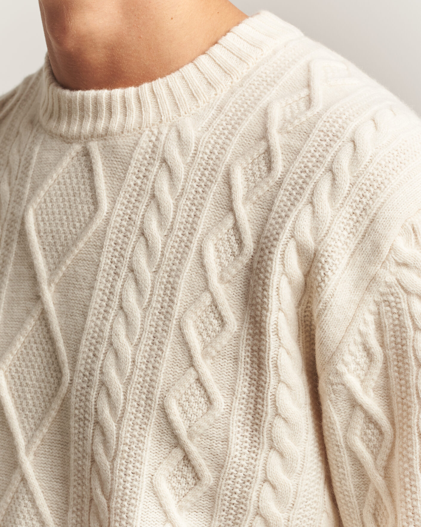 Herre | Gensere | BOSS ORANGE | Atreccio Wool Structured Knitted Sweater Open White