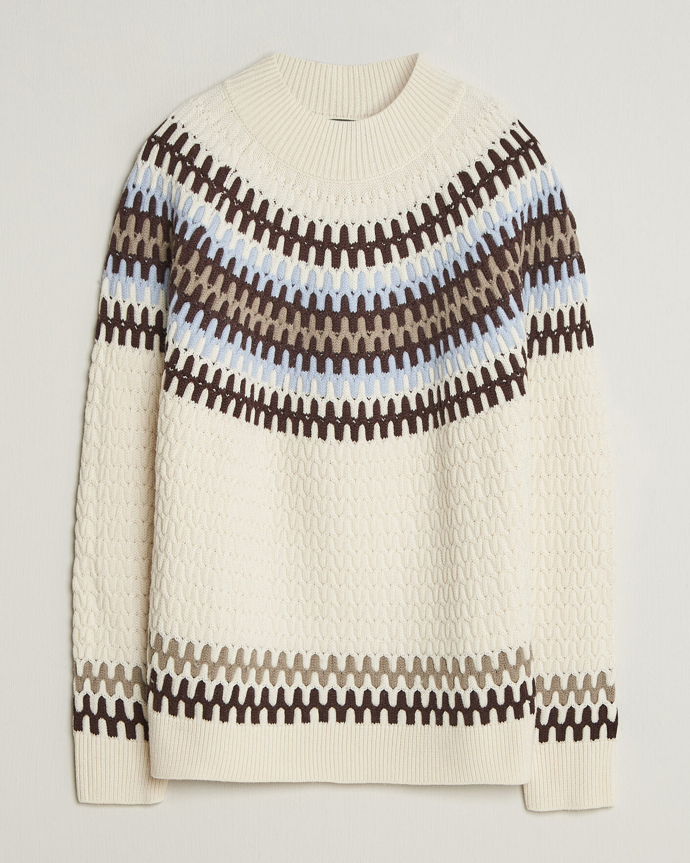 Herre | Gensere | BOSS BLACK | Fiotto Wool Fairisle Sweater Open White